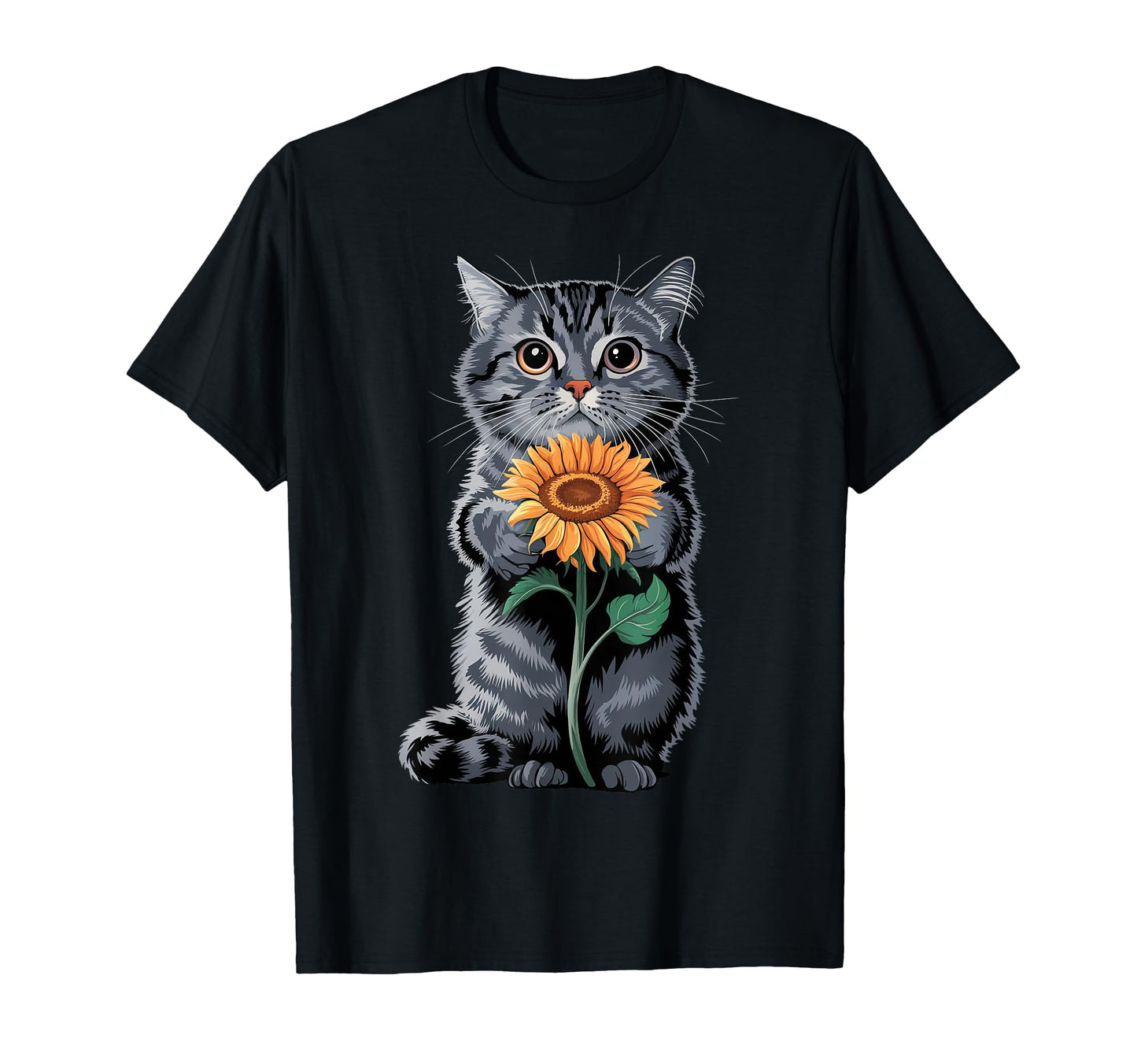 Cat Sunflower Funny Cats Gifts Cat T-Shirt - Aesthetic Graphic Unisex - T-Shirt, Sweatshirt, Hoodie