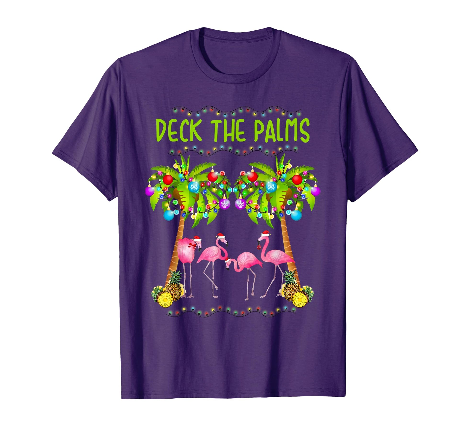 Deck Palms Merry Flamingo Funny T-Shirt - Minimalist Print for Adults - T-Shirt, Sweatshirt, Hoodie