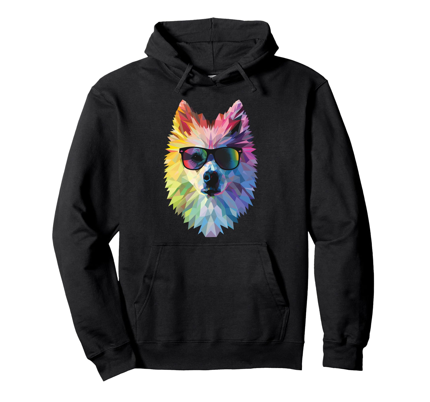 Dog Dad Mom Sunglasses American Eskimo Hoodie - Minimalist Print Men Women - T-Shirt, Sweatshirt, Hoodie