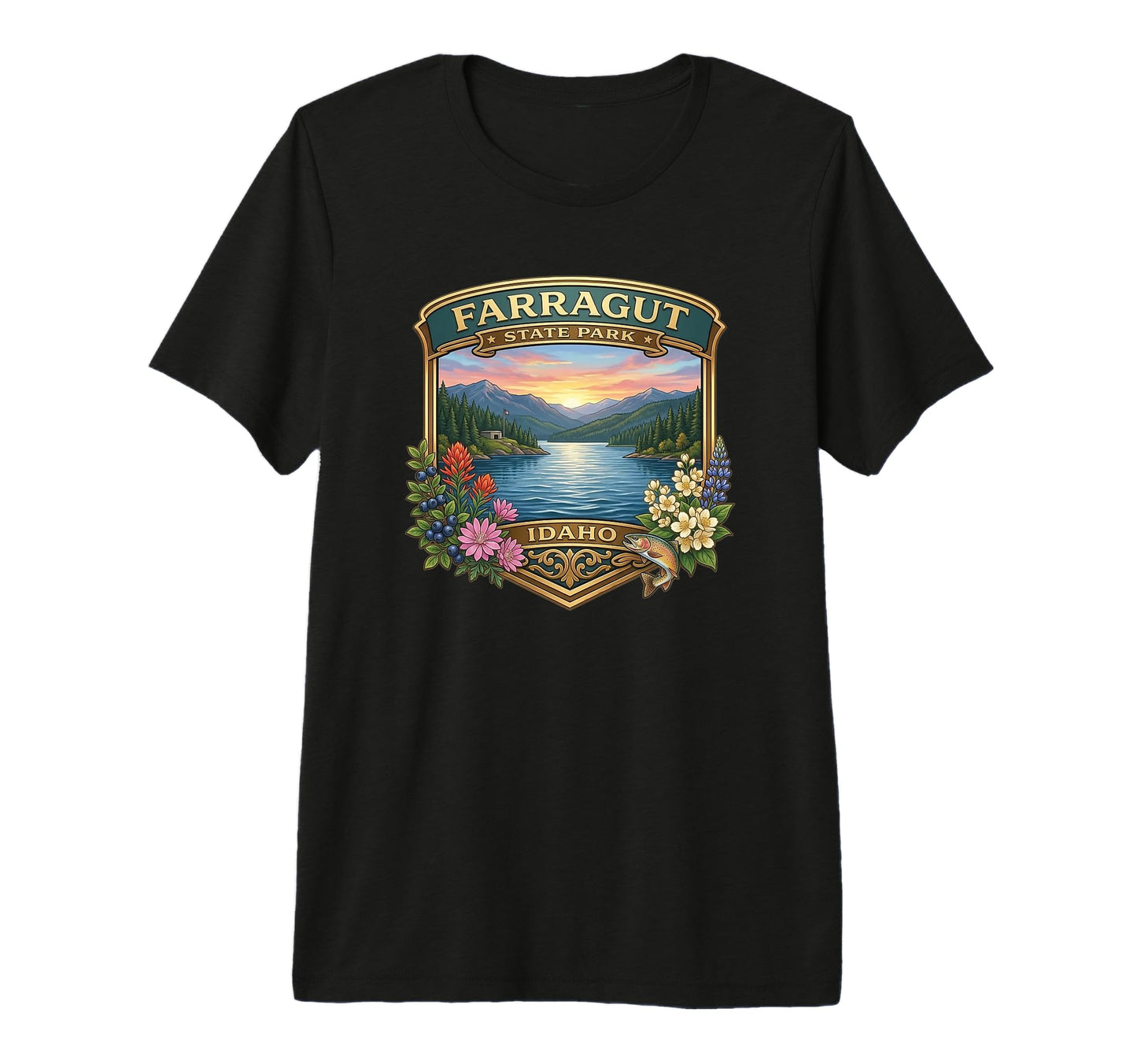 Farragut State Park Idaho Fishing Hiking T-Shirt - Graphic Print Men Women - T-Shirt, Sweatshirt, Hoodie