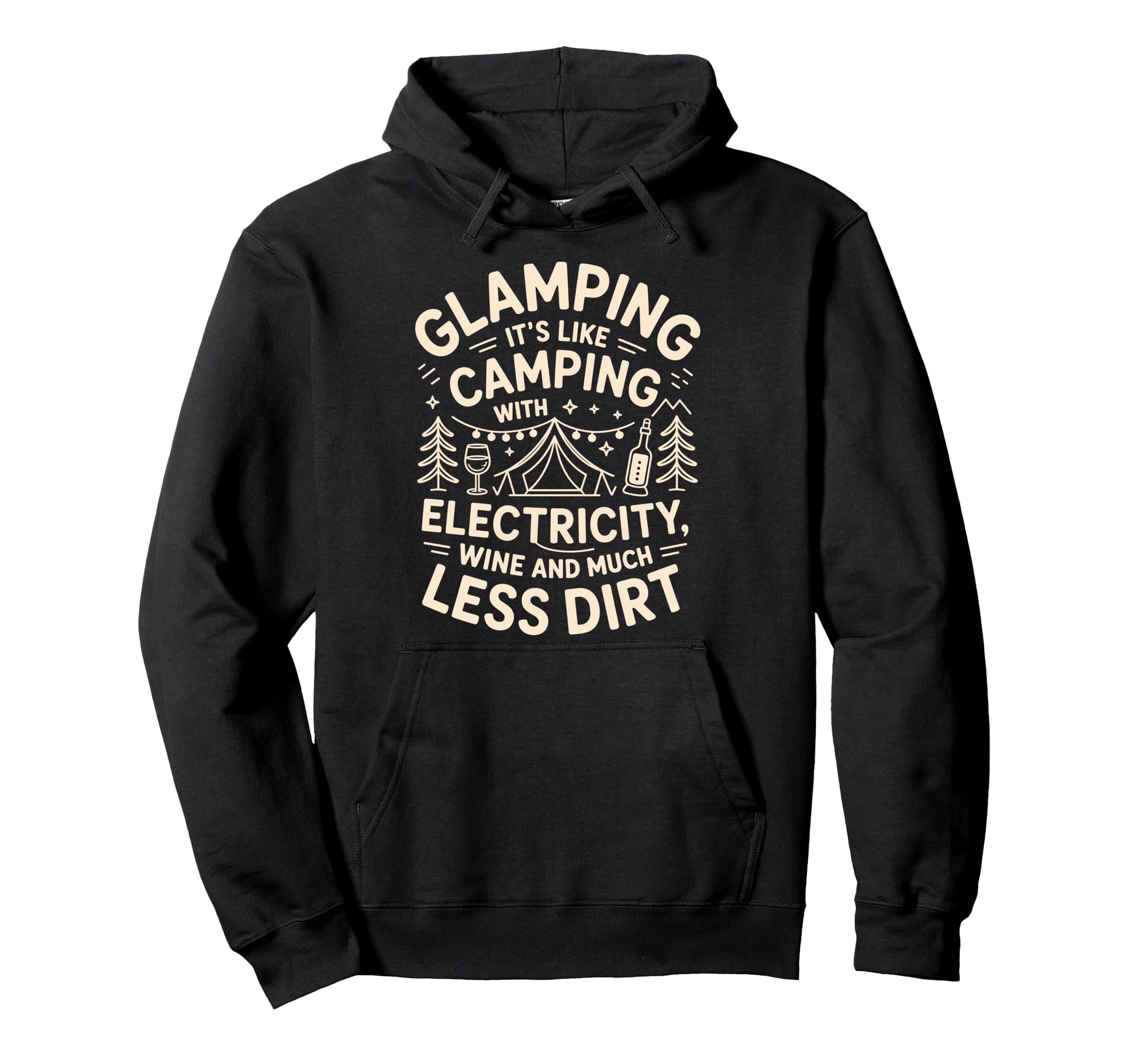 Funny Glamping Art Rv Tent Glamper Hoodie - Aesthetic Graphic Men Women - T-Shirt, Sweatshirt, Hoodie