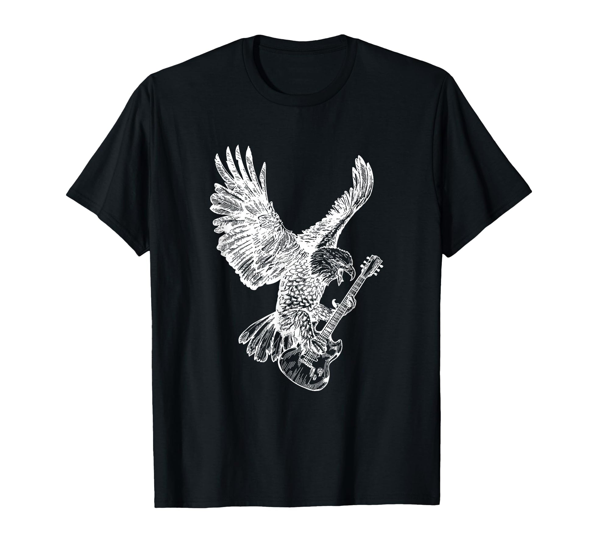 Seembo Eagle Playing Guitar Guitarist T-Shirt - Graphic Print Men Women - T-Shirt, Sweatshirt, Hoodie