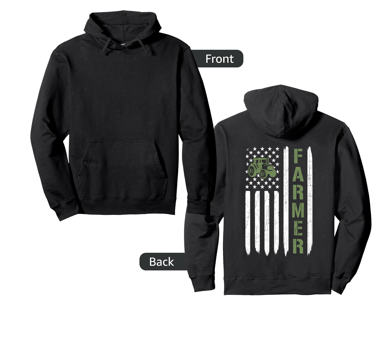 Farmer Gift Farm Farming Patriotic Hoodie - Minimalist Print for Adults - T-Shirt, Sweatshirt, Hoodie