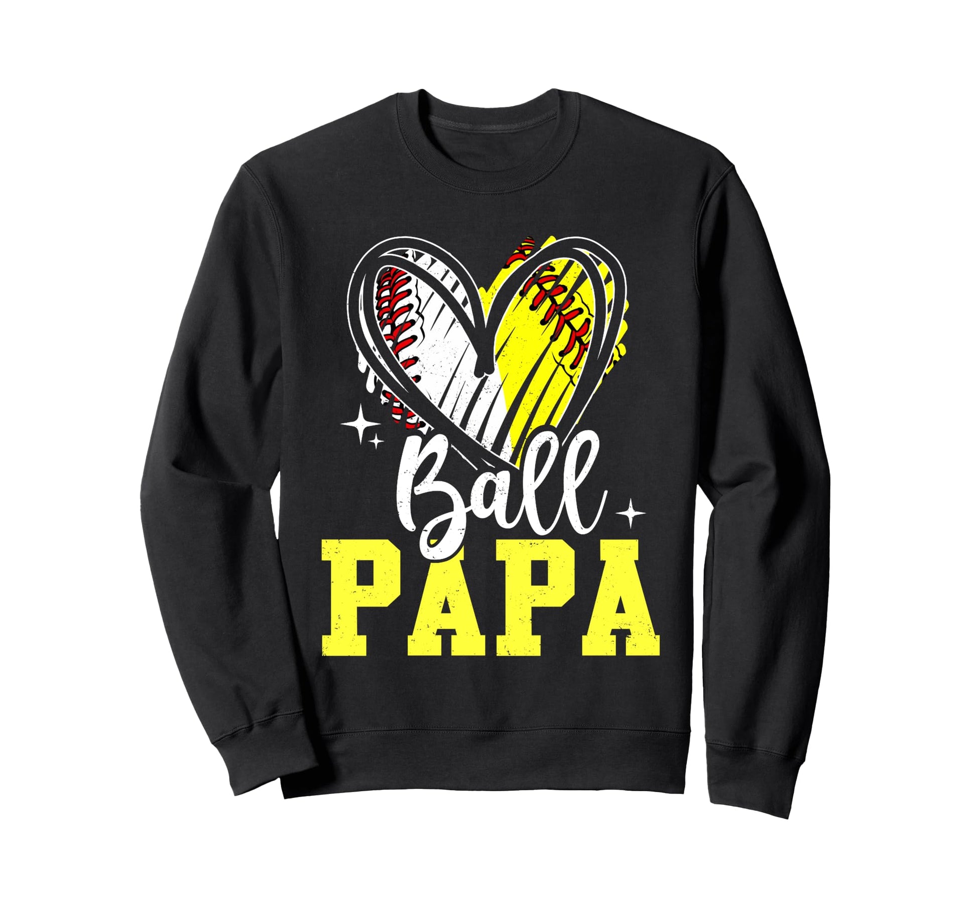 Ball Papa Softball Baseball Dad Sweatshirt - Minimalist Print Men Women - T-Shirt, Sweatshirt, Hoodie