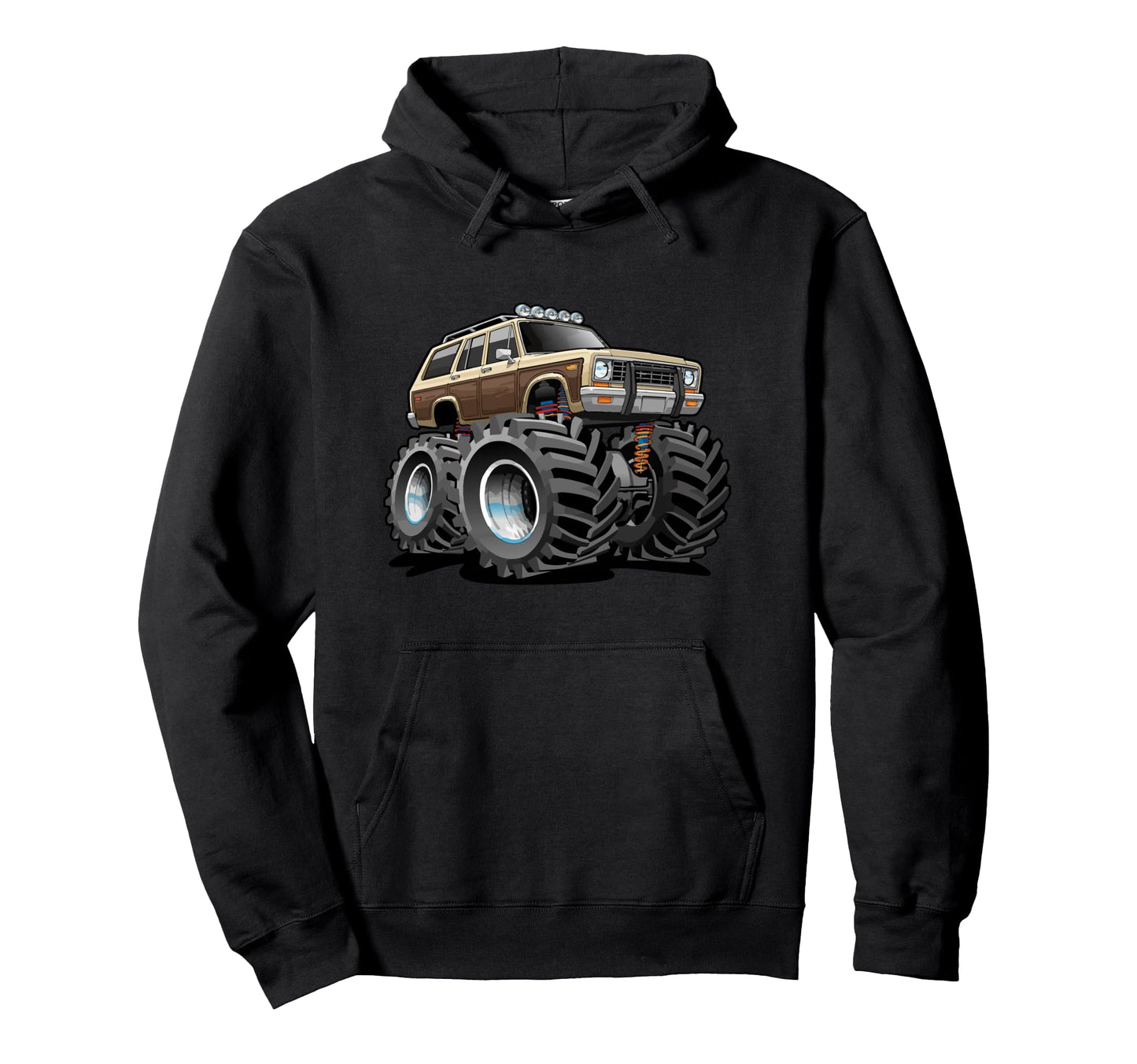 4X4 Offroading Wagon Cartoon Hoodie - Aesthetic Graphic for Adults - T-Shirt, Sweatshirt, Hoodie