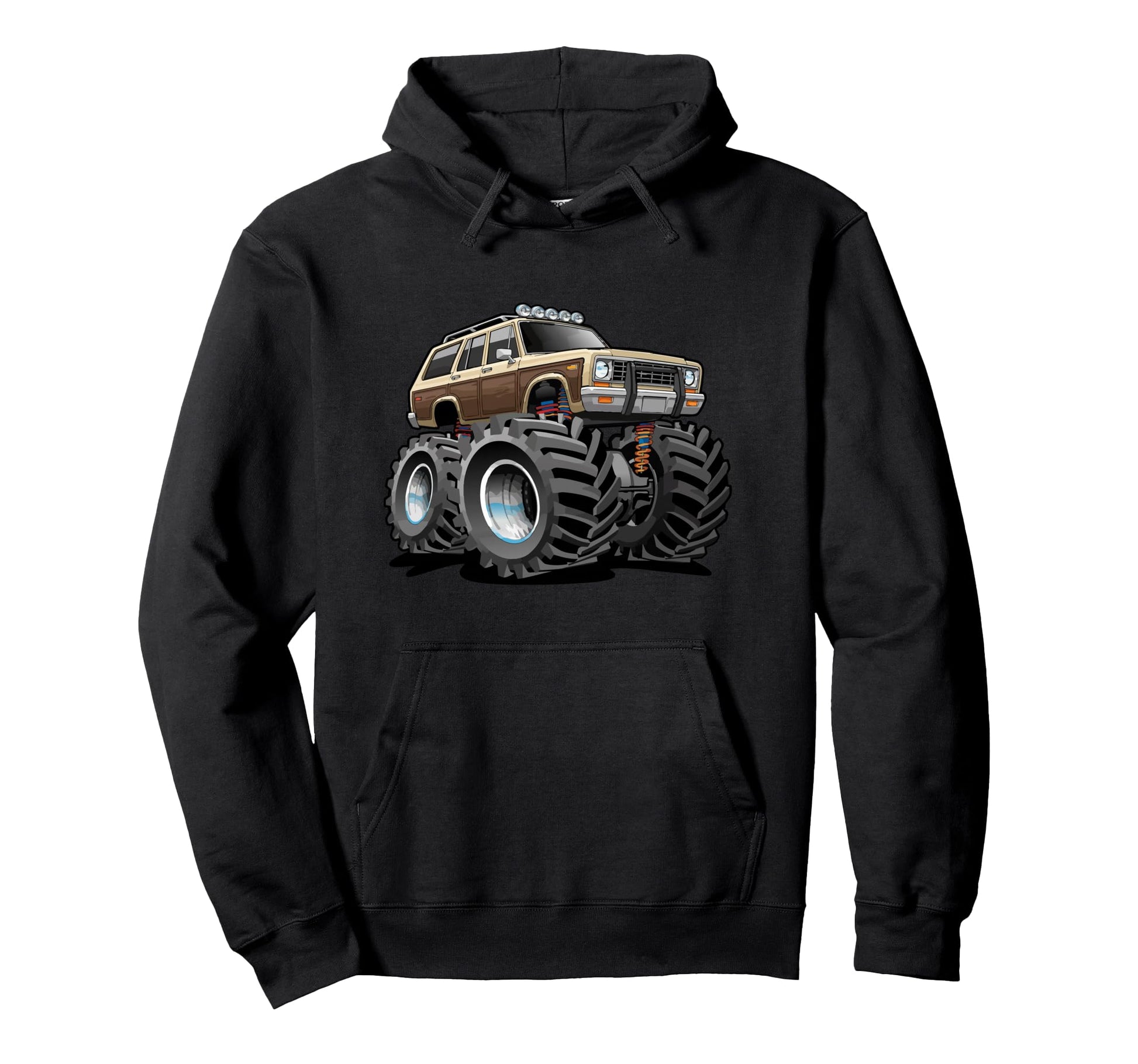 4X4 Offroading Wagon Cartoon Hoodie - Aesthetic Graphic for Adults - T-Shirt, Sweatshirt, Hoodie