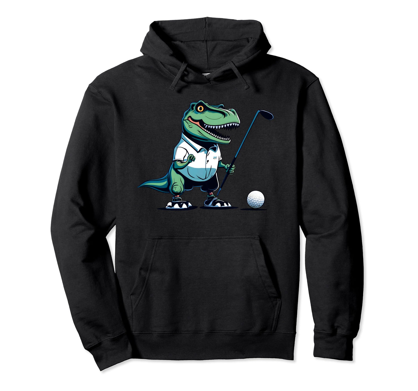 Golf Dinosaur Trex Dad Golfing Golfer Hoodie - Trendy Graphic for Adults - T-Shirt, Sweatshirt, Hoodie