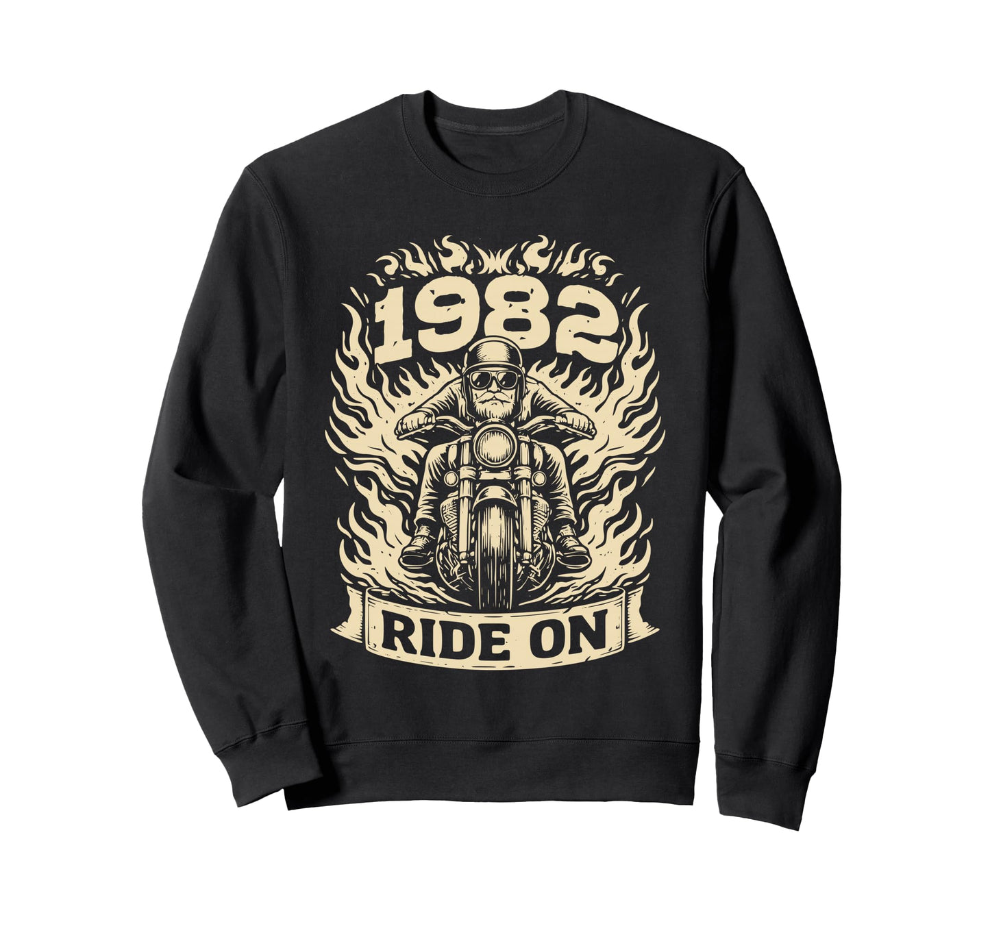 Biker 1982 Ride Birthday Sweatshirt - Custom Art Print for Adults - T-Shirt, Sweatshirt, Hoodie