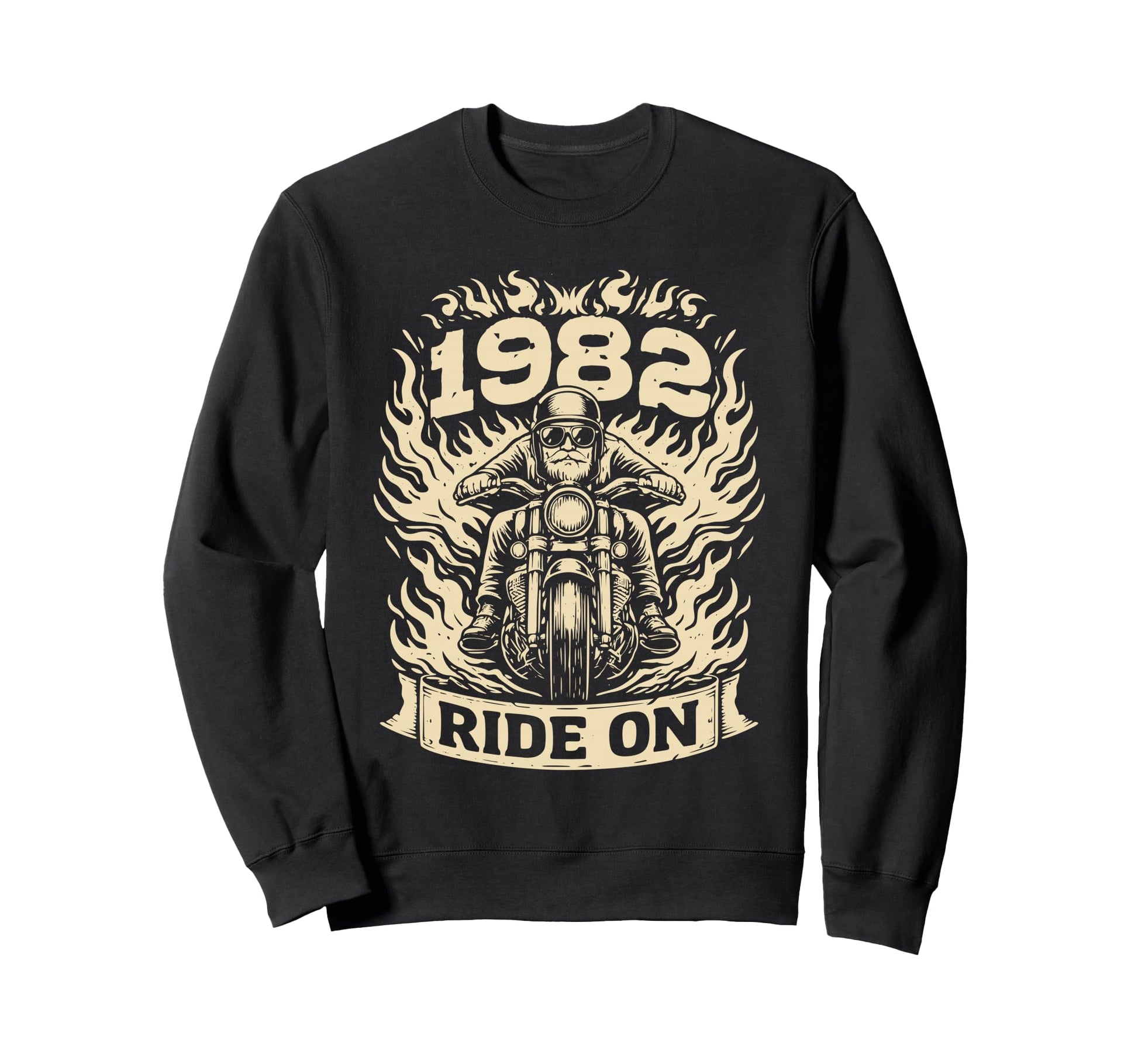 Biker 1982 Ride Birthday Sweatshirt - Custom Art Print for Adults - T-Shirt, Sweatshirt, Hoodie