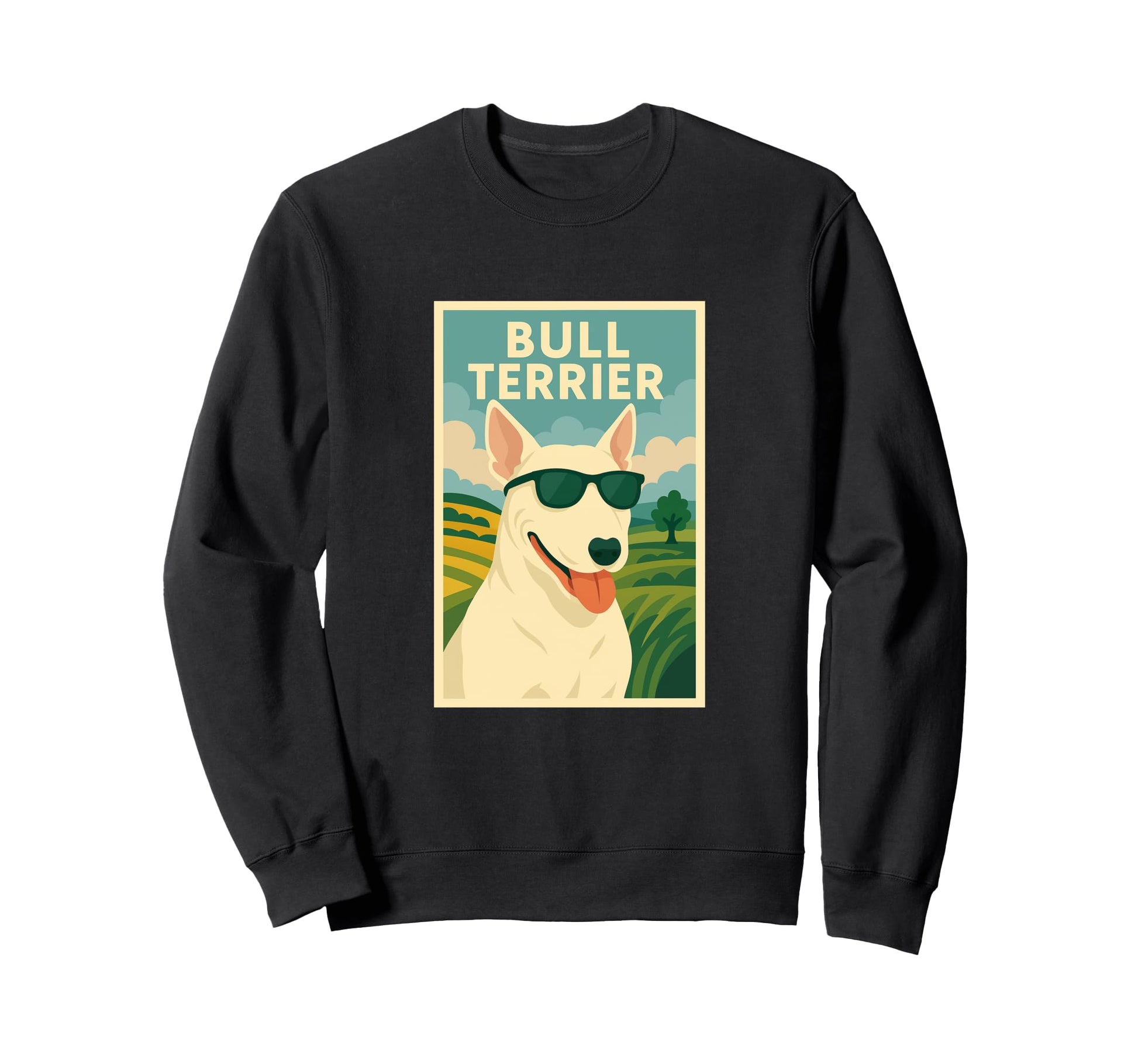 Bull Terrier Art Minimalist Pop Art Sweatshirt - Graphic Print for Adults - T-Shirt, Sweatshirt, Hoodie