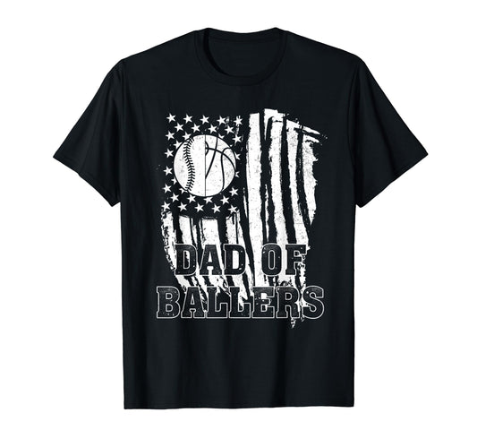 American Flag Dad Ballers Basketball T-Shirt - Streetwear Style Unisex - T-Shirt, Sweatshirt, Hoodie
