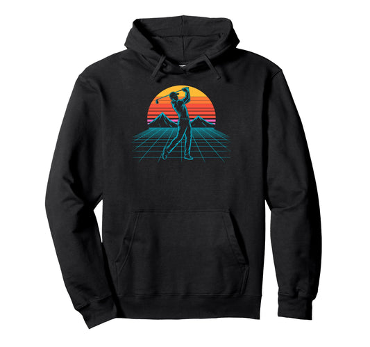 80S Synthwave Futuristic Golf Vibes Hoodie - Custom Art Print Unisex - T-Shirt, Sweatshirt, Hoodie
