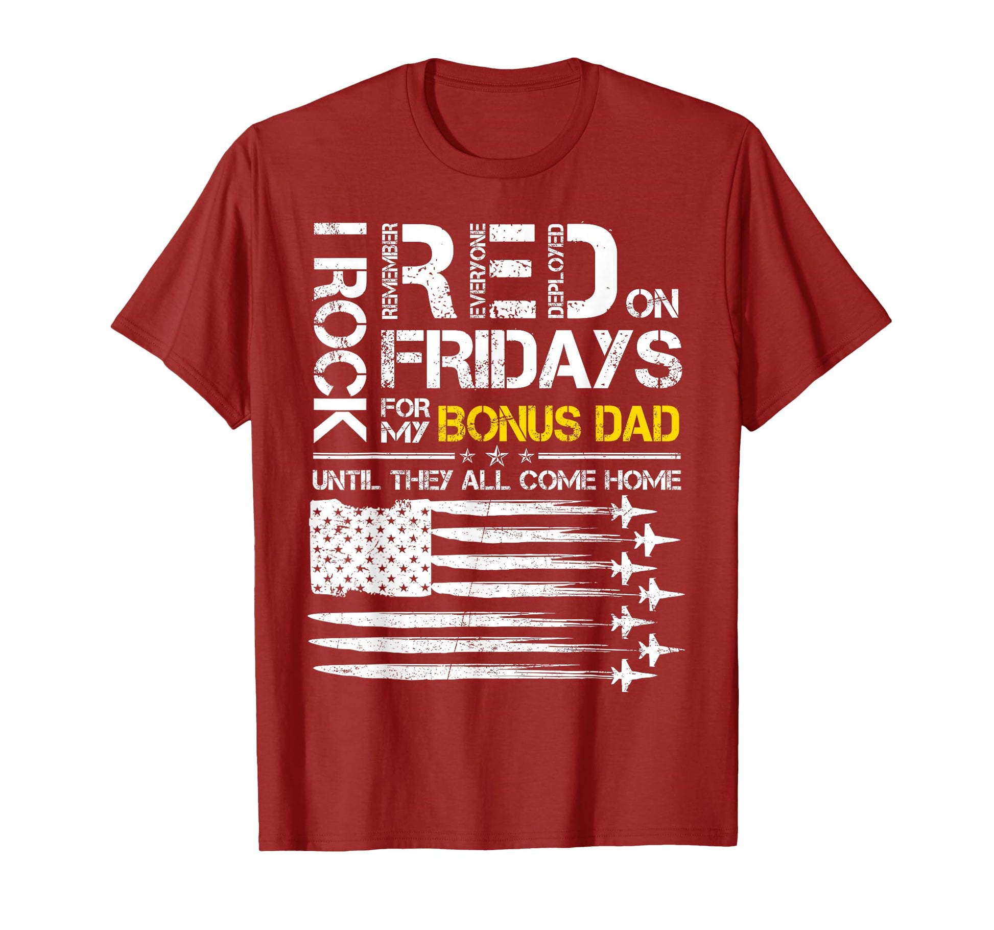 I Rock Red Friday My Bonus Dad Air T-Shirt - Custom Art Print for Adults - T-Shirt, Sweatshirt, Hoodie