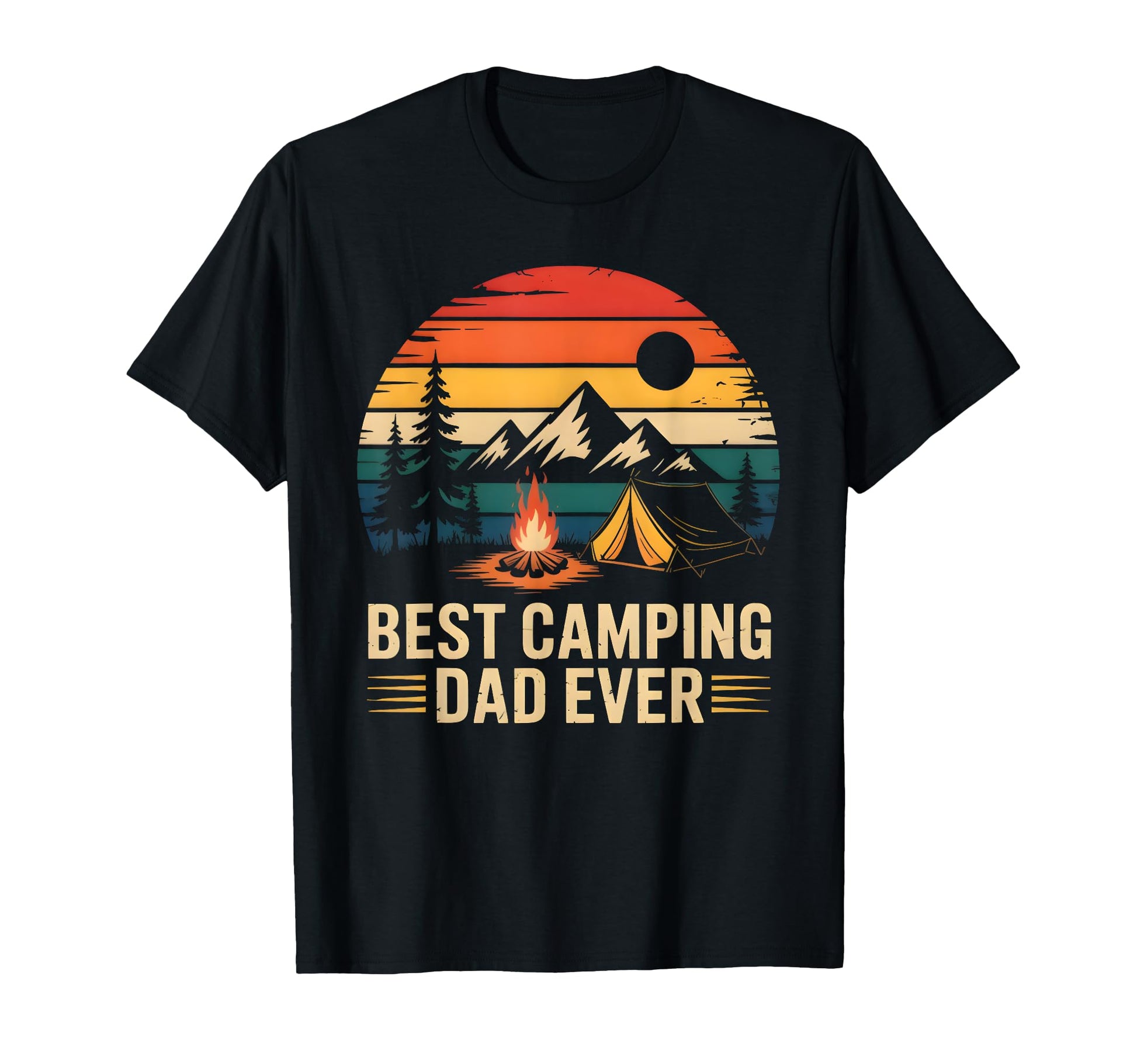 Best Camping Dad Ever Funny Fathers Day T-Shirt - Custom Art Print Unisex - T-Shirt, Sweatshirt, Hoodie