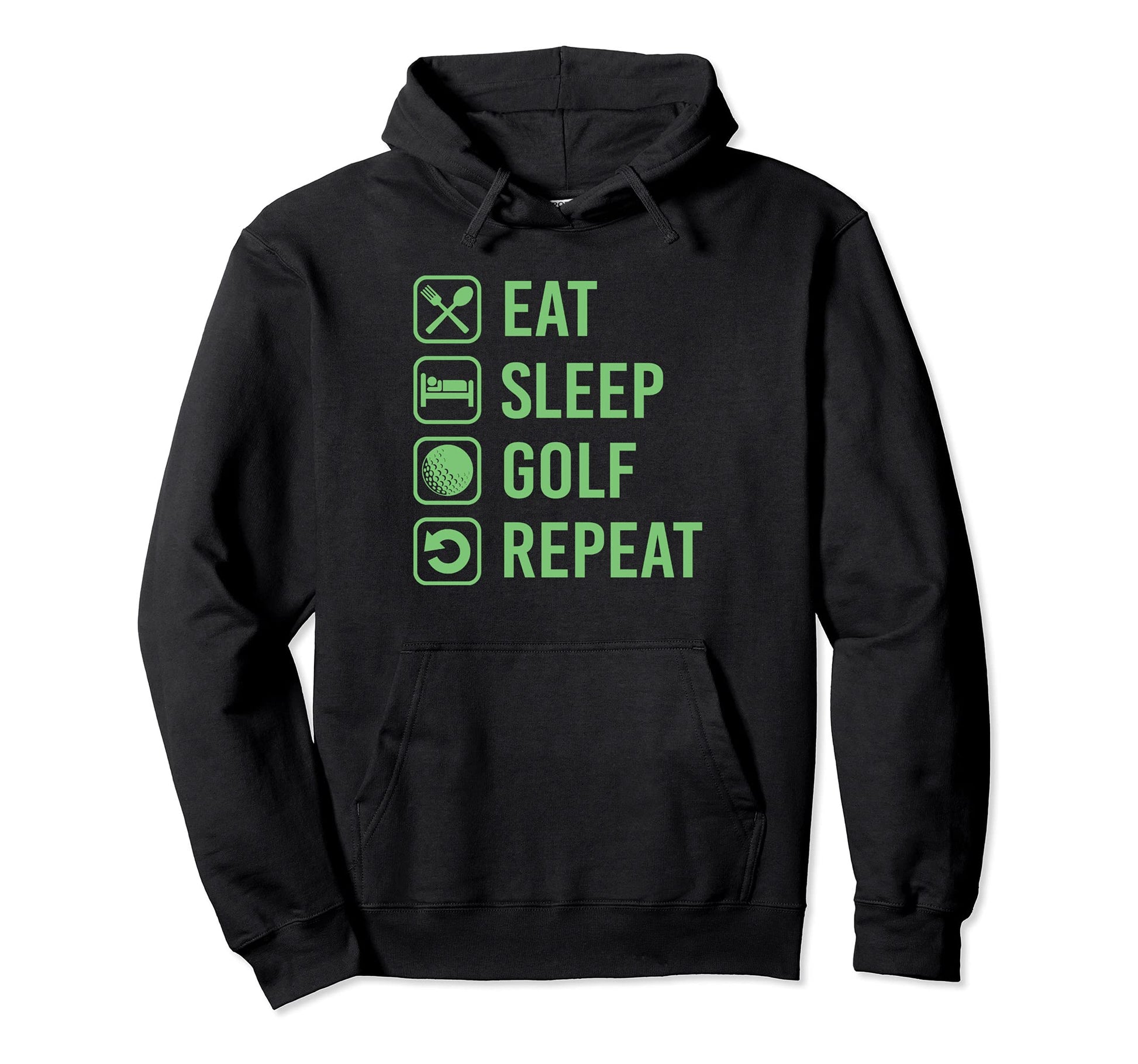 Eat Sleep Golf Repeat Funny Best Hoodie - Aesthetic Graphic for Adults - T-Shirt, Sweatshirt, Hoodie