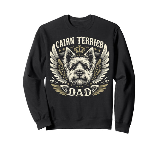 Cairn Terrier Dad Biker Wings Sweatshirt - Trendy Graphic for Adults - T-Shirt, Sweatshirt, Hoodie