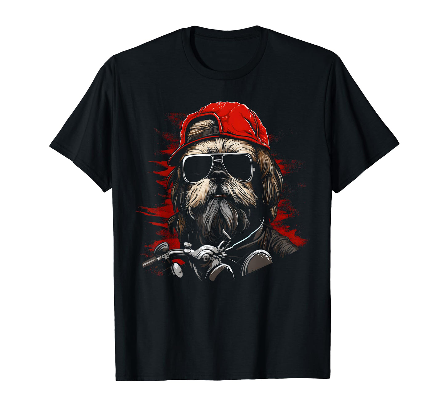 Motorcycle Dad Biker Dog Funny Shih Tzu T-Shirt - Graphic Print for Adults - T-Shirt, Sweatshirt, Hoodie