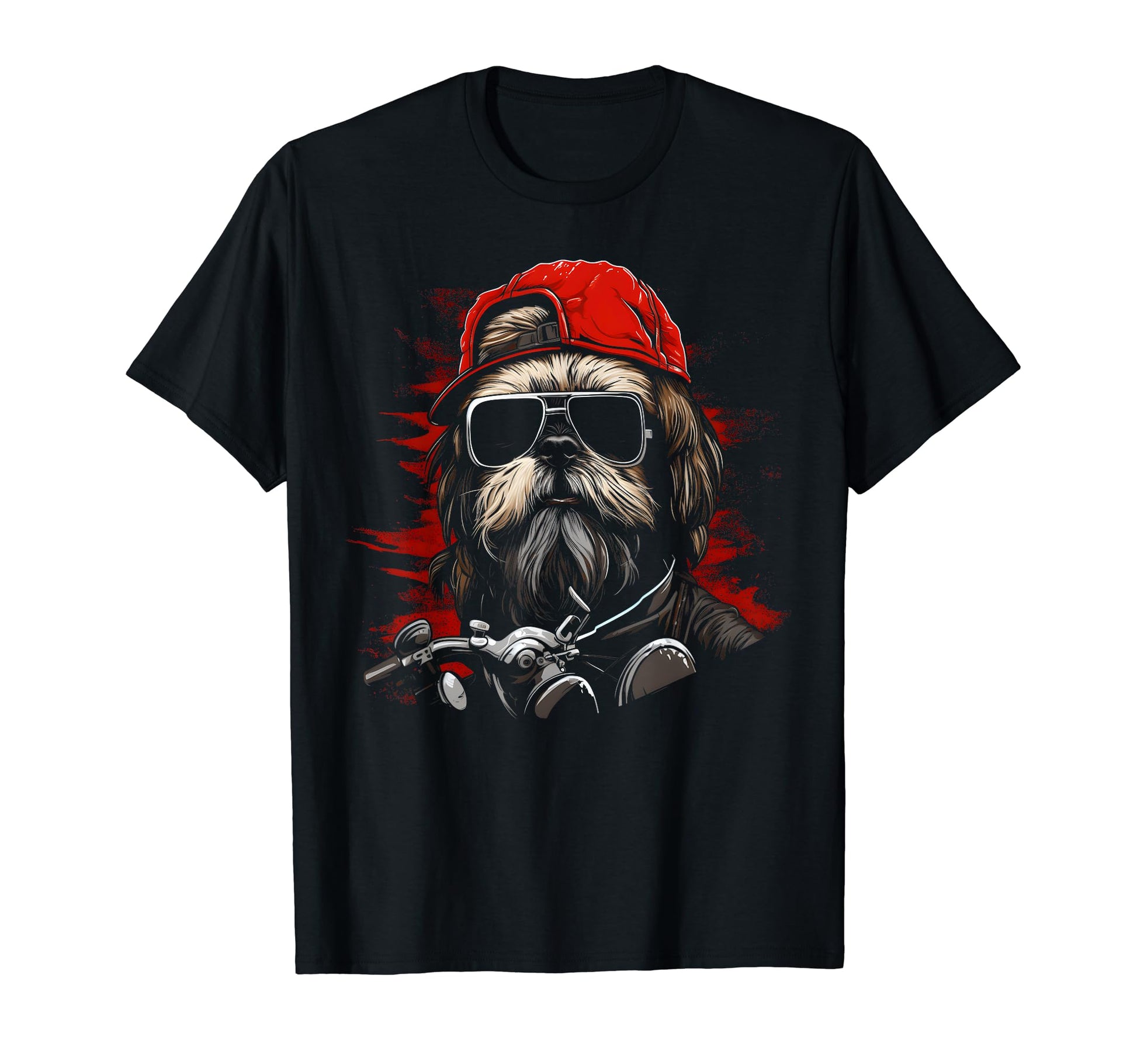 Motorcycle Dad Biker Dog Funny Shih Tzu T-Shirt - Graphic Print for Adults - T-Shirt, Sweatshirt, Hoodie