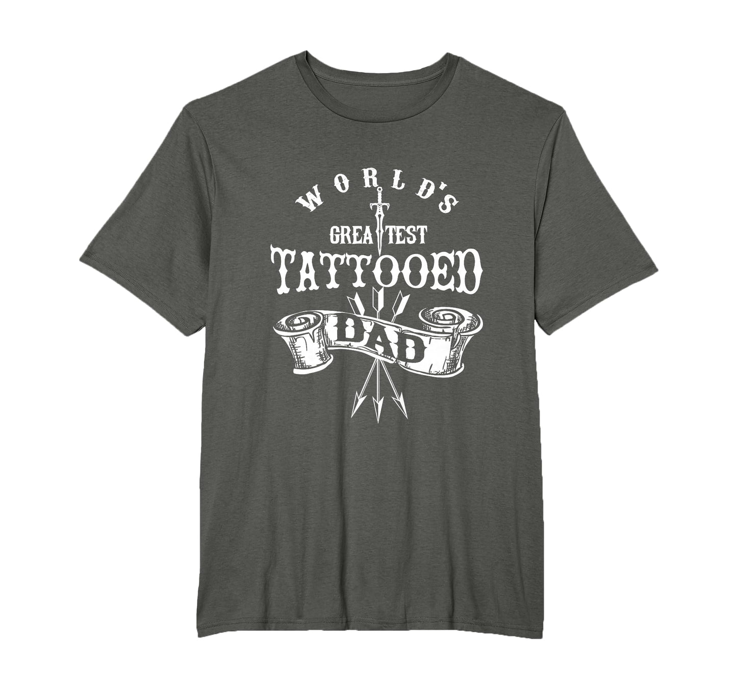 Worlds Greatest Tattooed Dad Funny T-Shirt - Minimalist Print for Adults - T-Shirt, Sweatshirt, Hoodie
