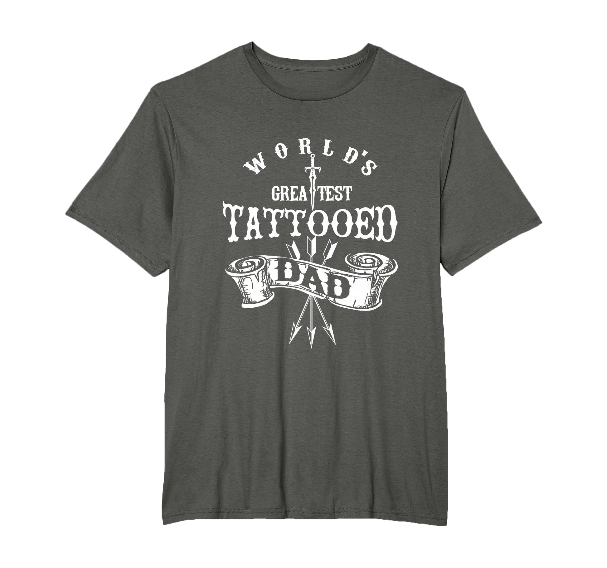 Worlds Greatest Tattooed Dad Funny T-Shirt - Minimalist Print for Adults - T-Shirt, Sweatshirt, Hoodie