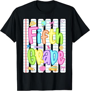 Hello 5th Grade Striped Colorful Back to School Kid Girl Boy T-Shirt Unisex T-shirt, Sweatshirt, Hoodie, Long Sleeve Tee - T-Shirt, Sweatshirt, Hoodie