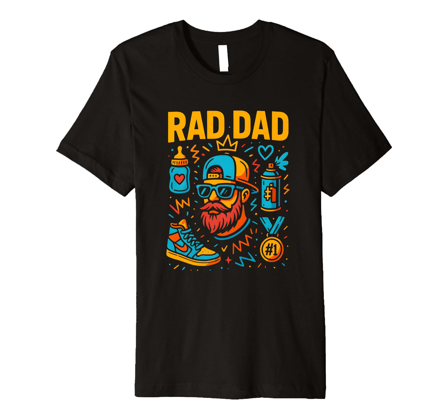 Rad Dad Lake Fishing Mens Papa T-Shirt - Custom Art Print for Adults - T-Shirt, Sweatshirt, Hoodie