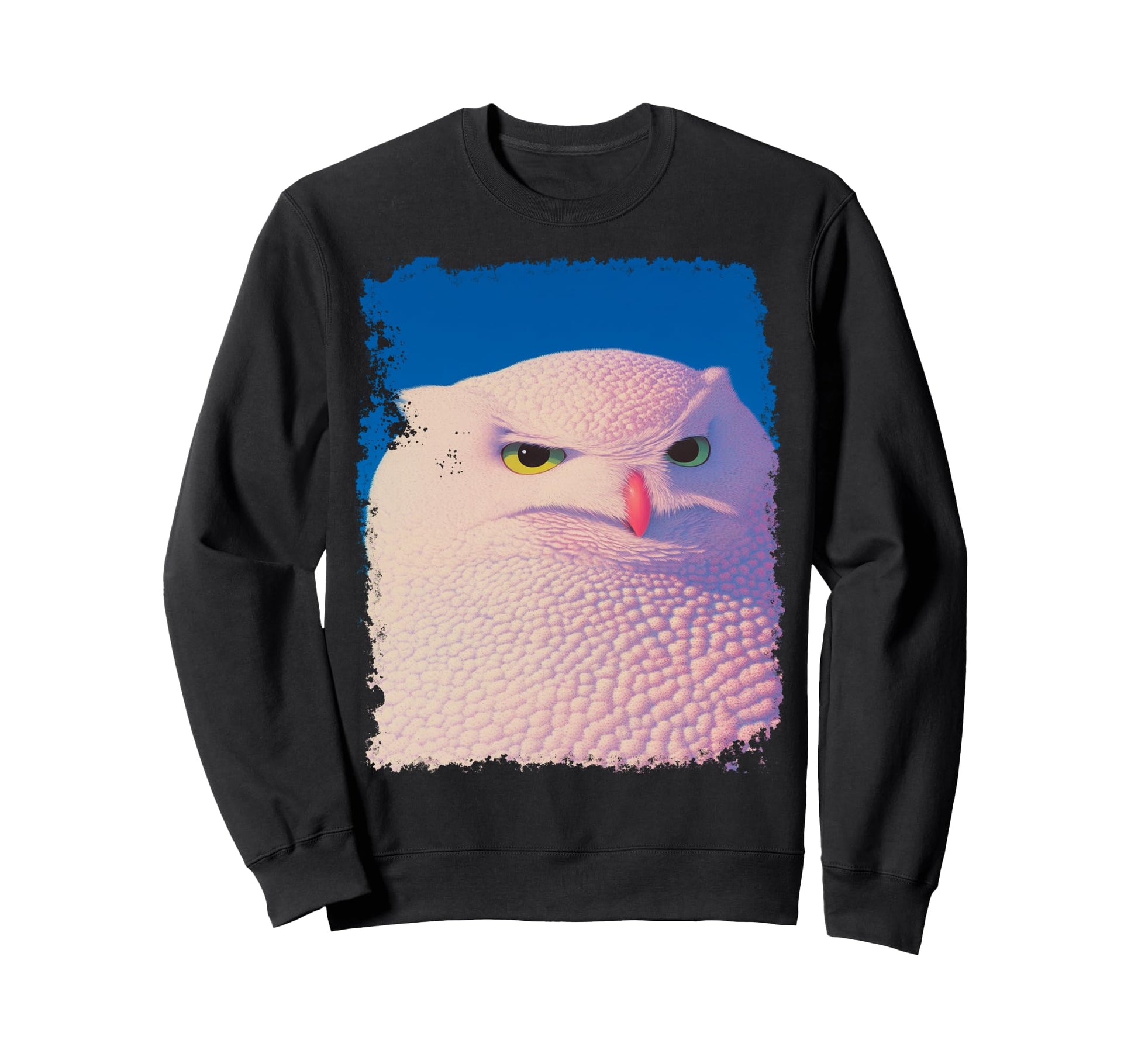 White Weird Sarcastic Funny Owl Sweatshirt - Custom Art Print for Adults - T-Shirt, Sweatshirt, Hoodie
