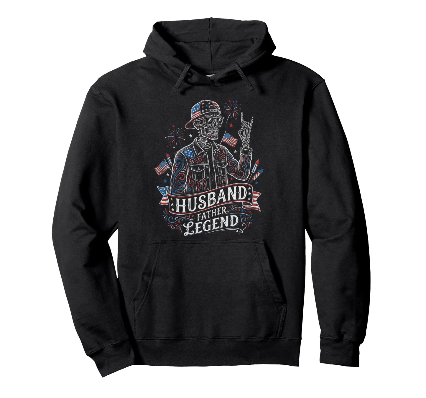 Husband Father Legend Skeleton Dad Hoodie - Aesthetic Graphic Men Women - T-Shirt, Sweatshirt, Hoodie