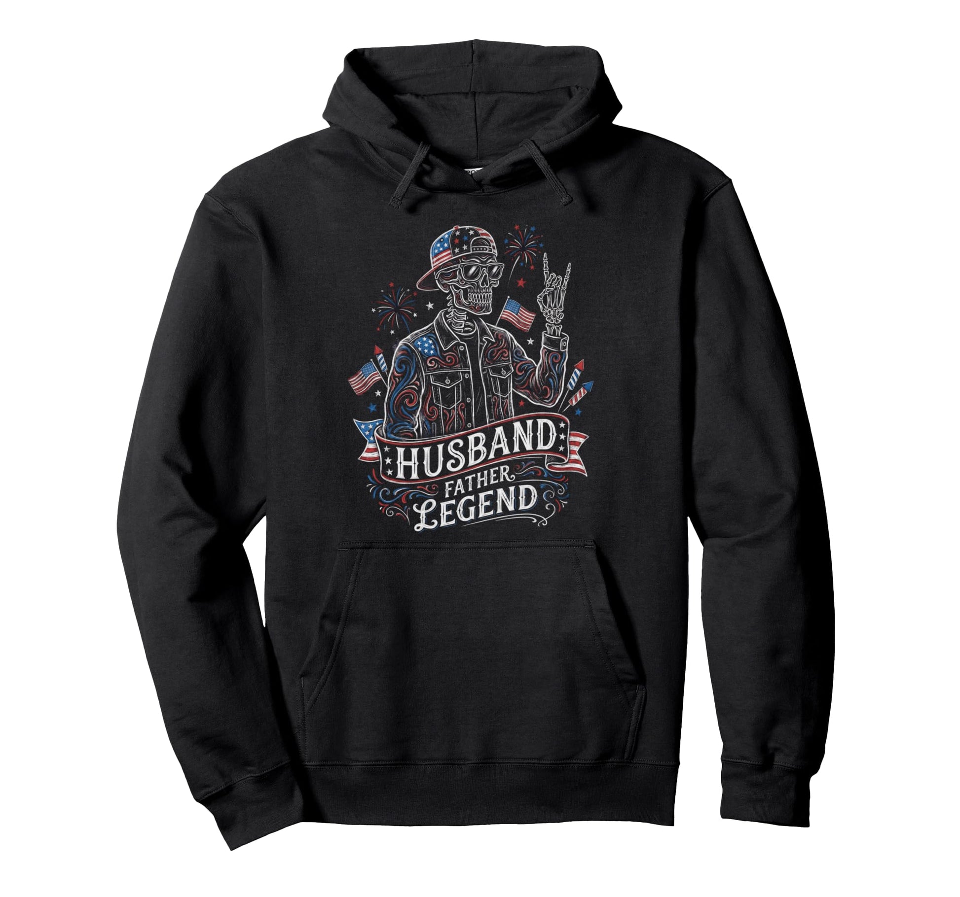 Husband Father Legend Skeleton Dad Hoodie - Aesthetic Graphic Men Women - T-Shirt, Sweatshirt, Hoodie