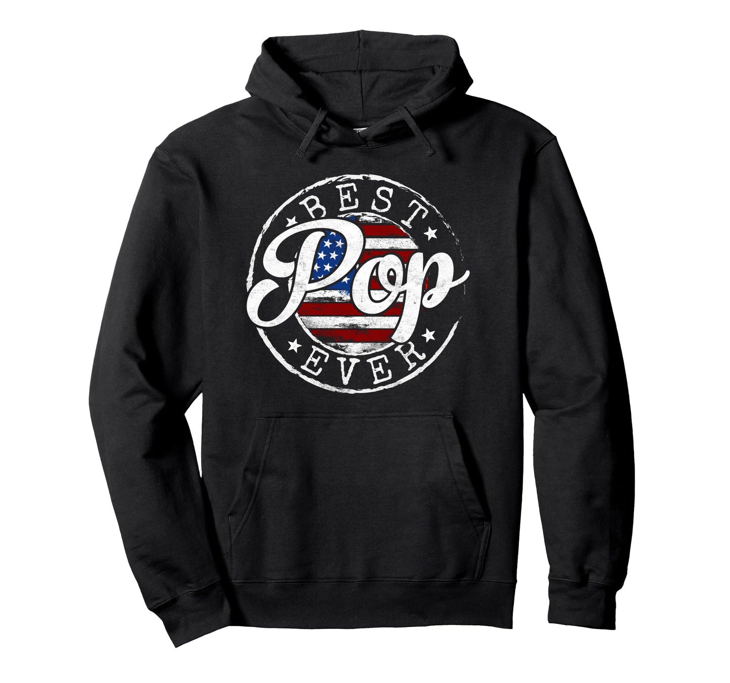 Best Pop Ever Usa Flag Stamp Fathers Hoodie - Fun Novelty Design Unisex - T-Shirt, Sweatshirt, Hoodie