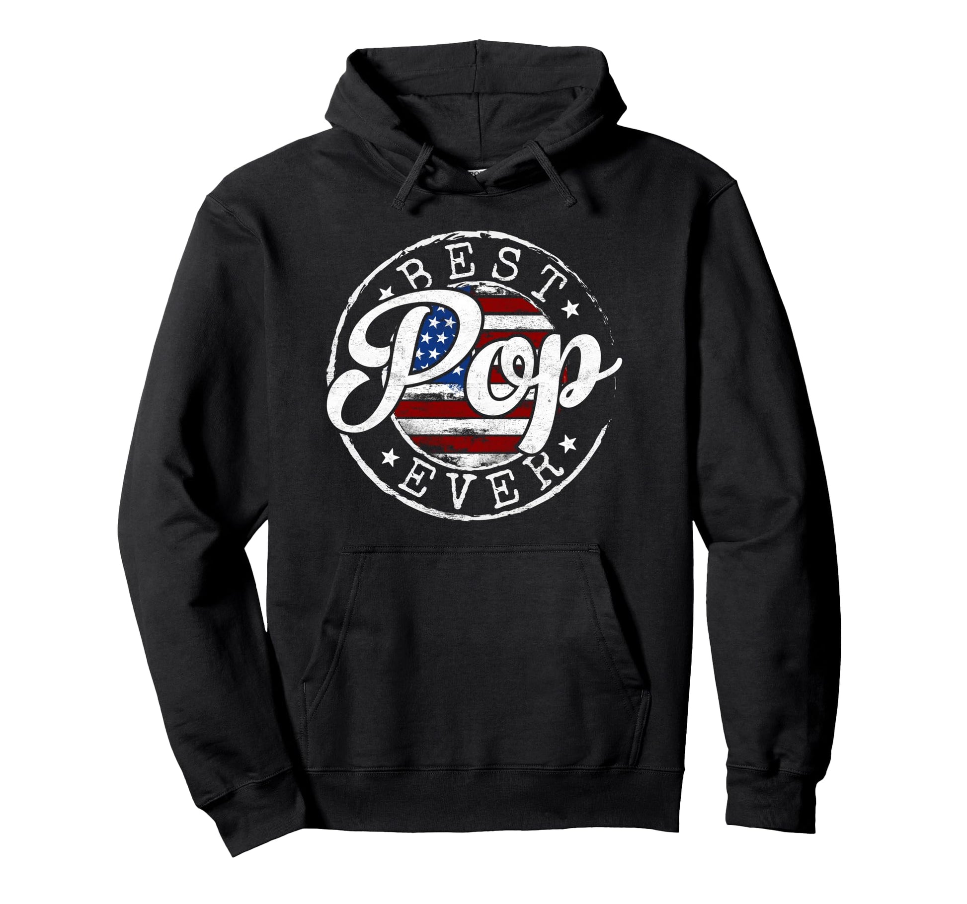 Best Pop Ever Usa Flag Stamp Fathers Hoodie - Fun Novelty Design Unisex - T-Shirt, Sweatshirt, Hoodie
