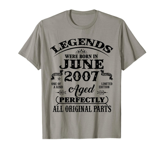 19Th Birthday Gift Legend Born June T-Shirt - Unique Graphic Men Women - T-Shirt, Sweatshirt, Hoodie