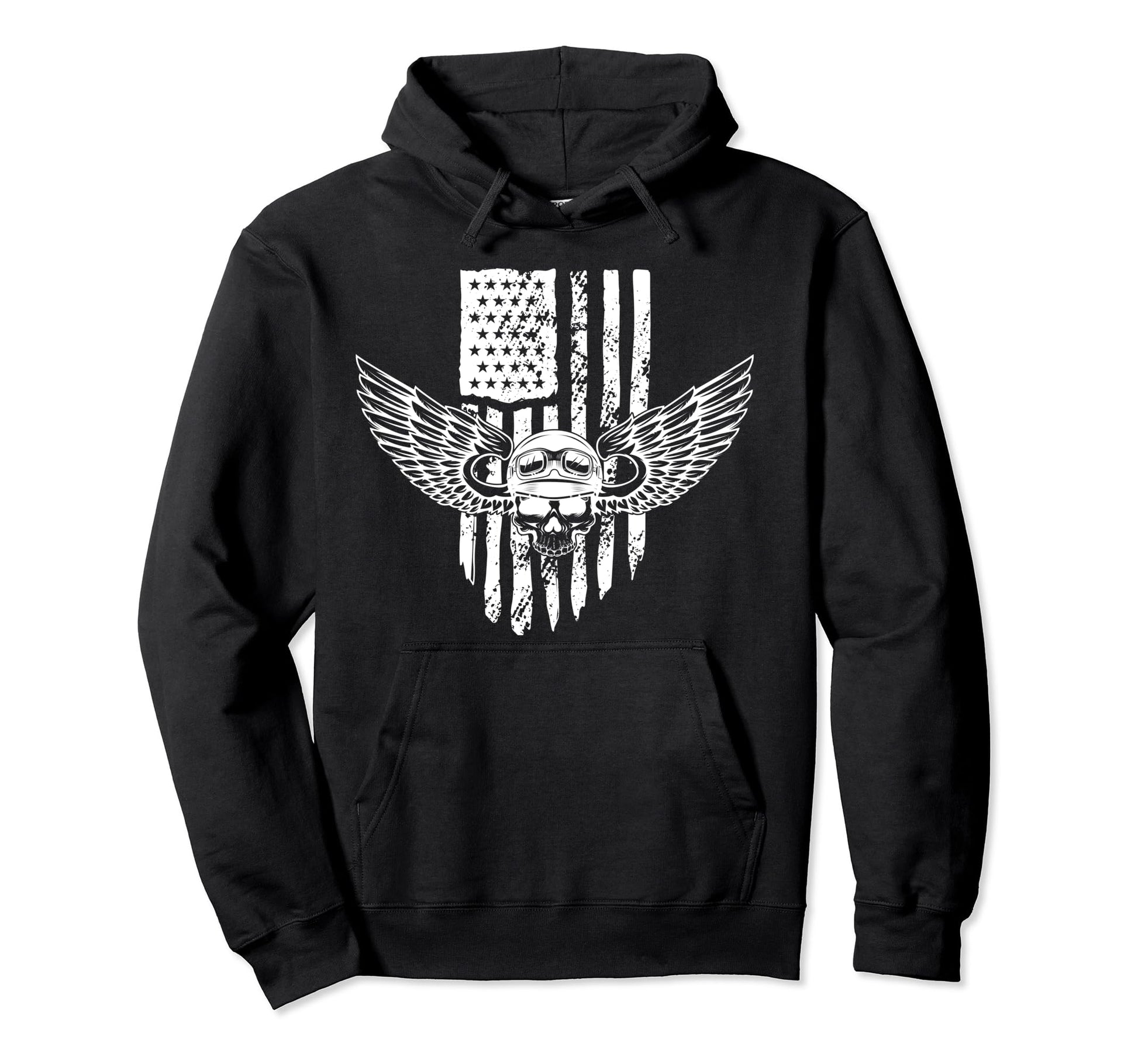 Us Flag Biker Dad Motorcycle Fathers Hoodie - Aesthetic Graphic Men Women - T-Shirt, Sweatshirt, Hoodie