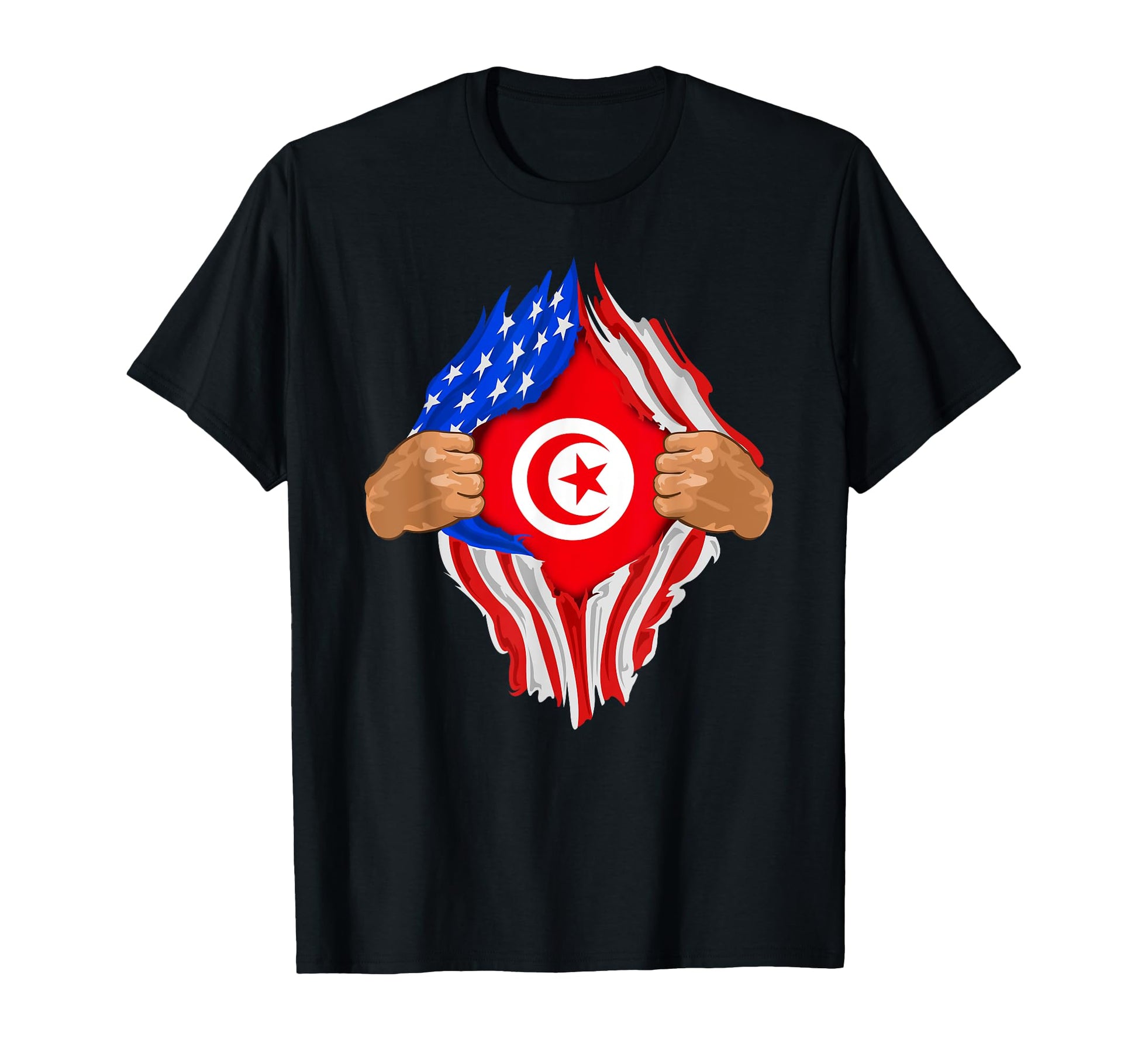 Tunisian Blood Inside Me Tunisia Flag T-Shirt - Unique Graphic for Adults - T-Shirt, Sweatshirt, Hoodie