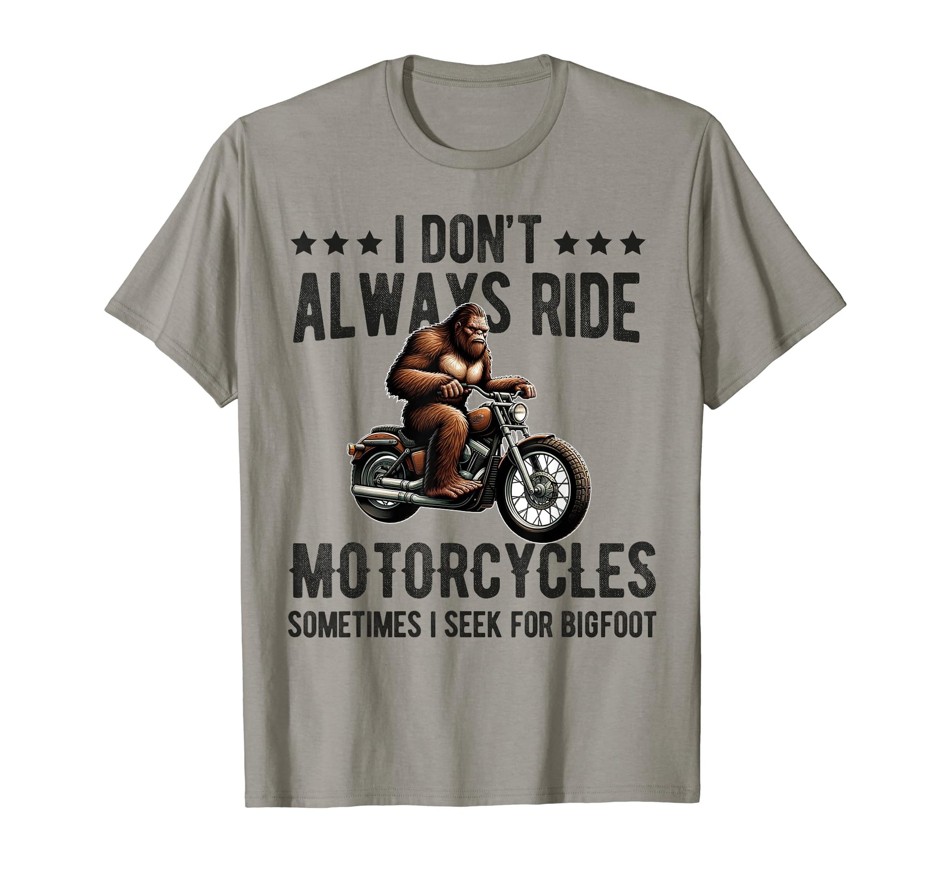 Bigfoot Motorcycle Sasquatch Dad T-Shirt - Aesthetic Graphic Men Women - T-Shirt, Sweatshirt, Hoodie