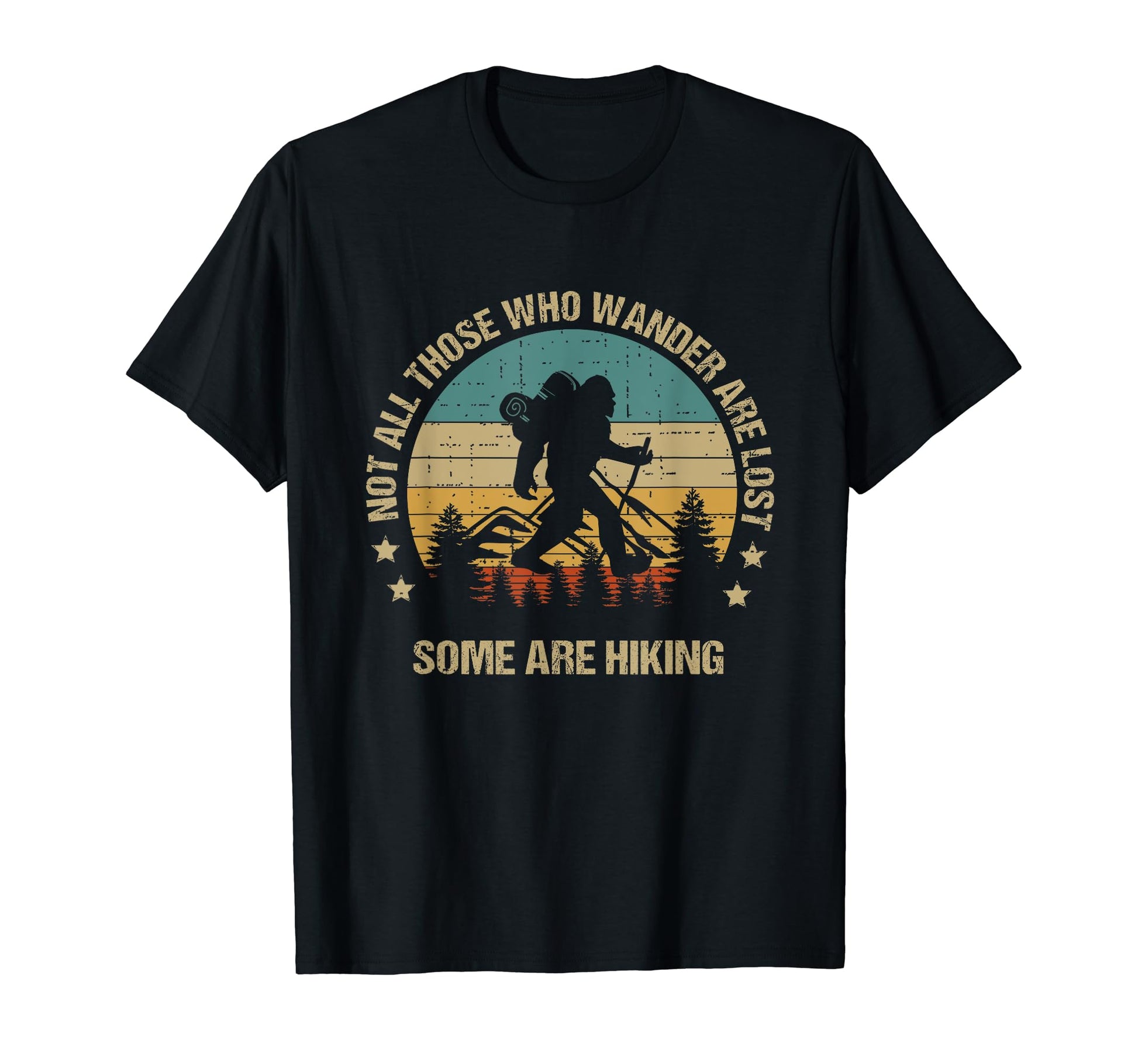 Bigfoot Funny Hiker Hiking Mens Outdoor T-Shirt - Unique Graphic for Adults - T-Shirt, Sweatshirt, Hoodie