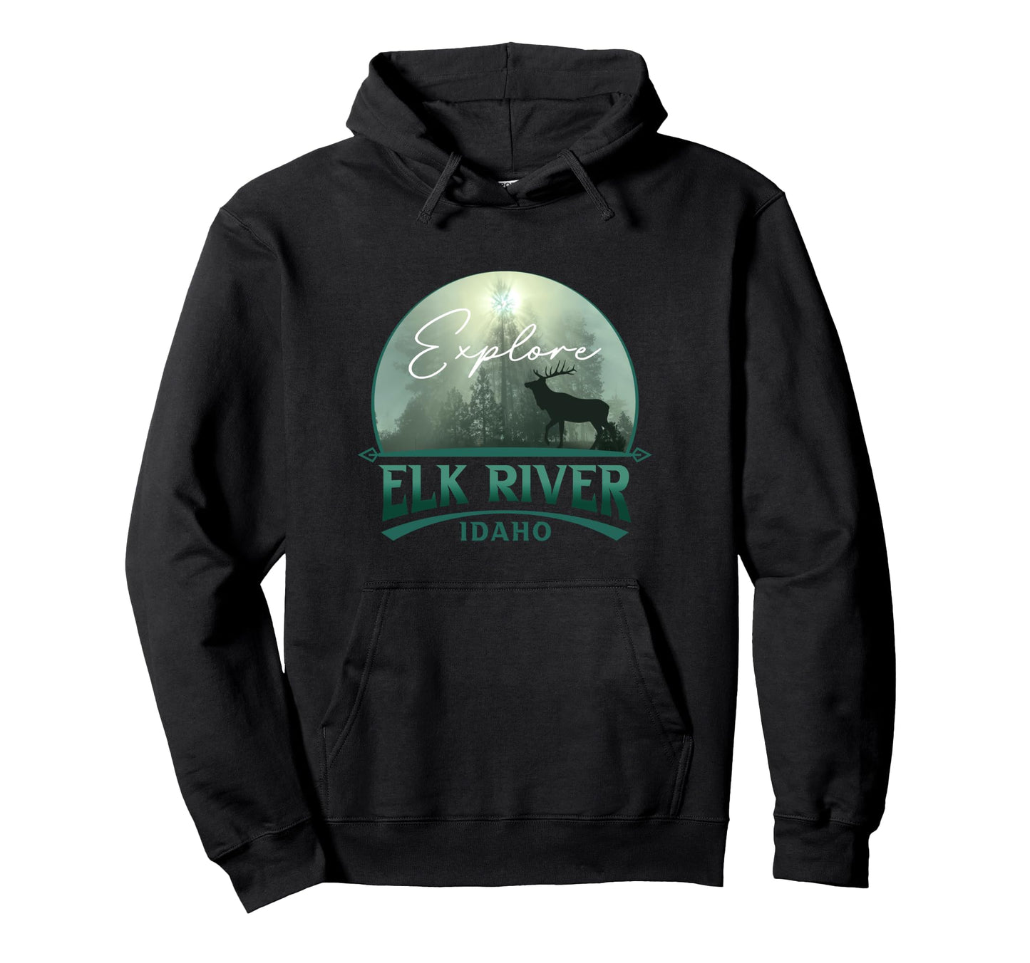Elk River Idaho Mountains Sunrise Hoodie - Novelty Apparel for Adults - T-Shirt, Sweatshirt, Hoodie