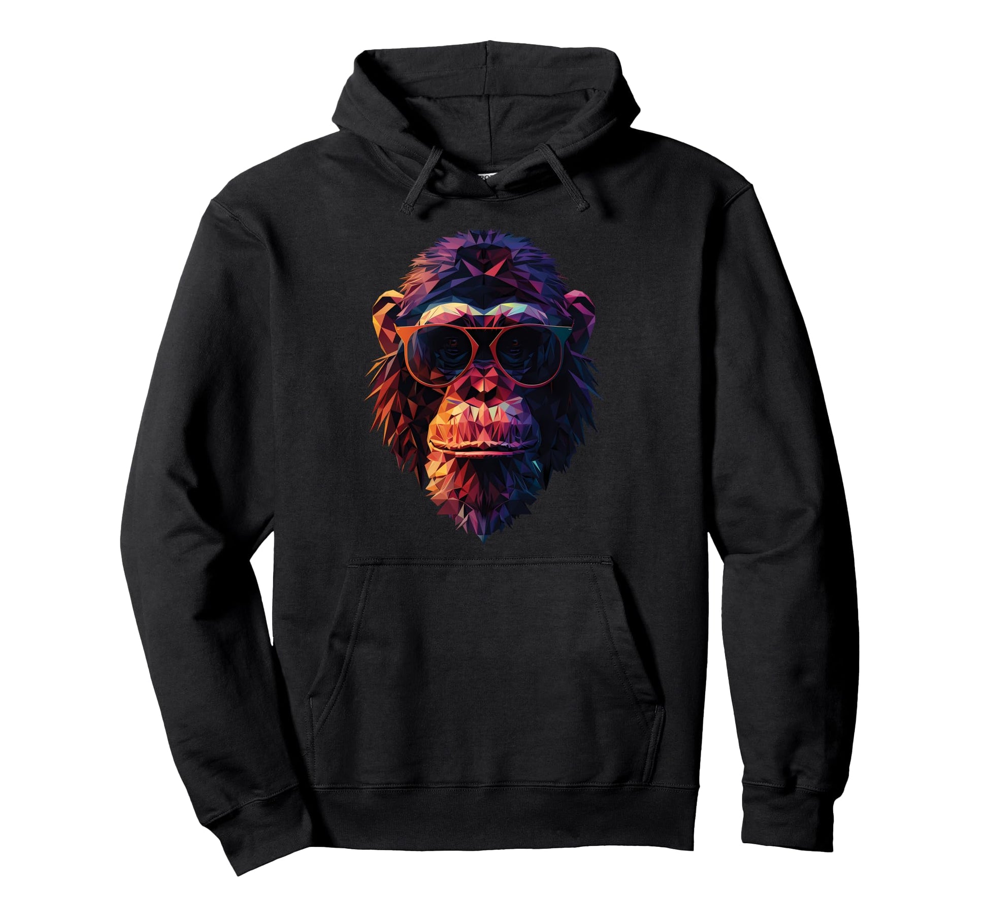 Chimpanzee Dad Mom Sunglasses Hoodie - Minimalist Print for Adults - T-Shirt, Sweatshirt, Hoodie