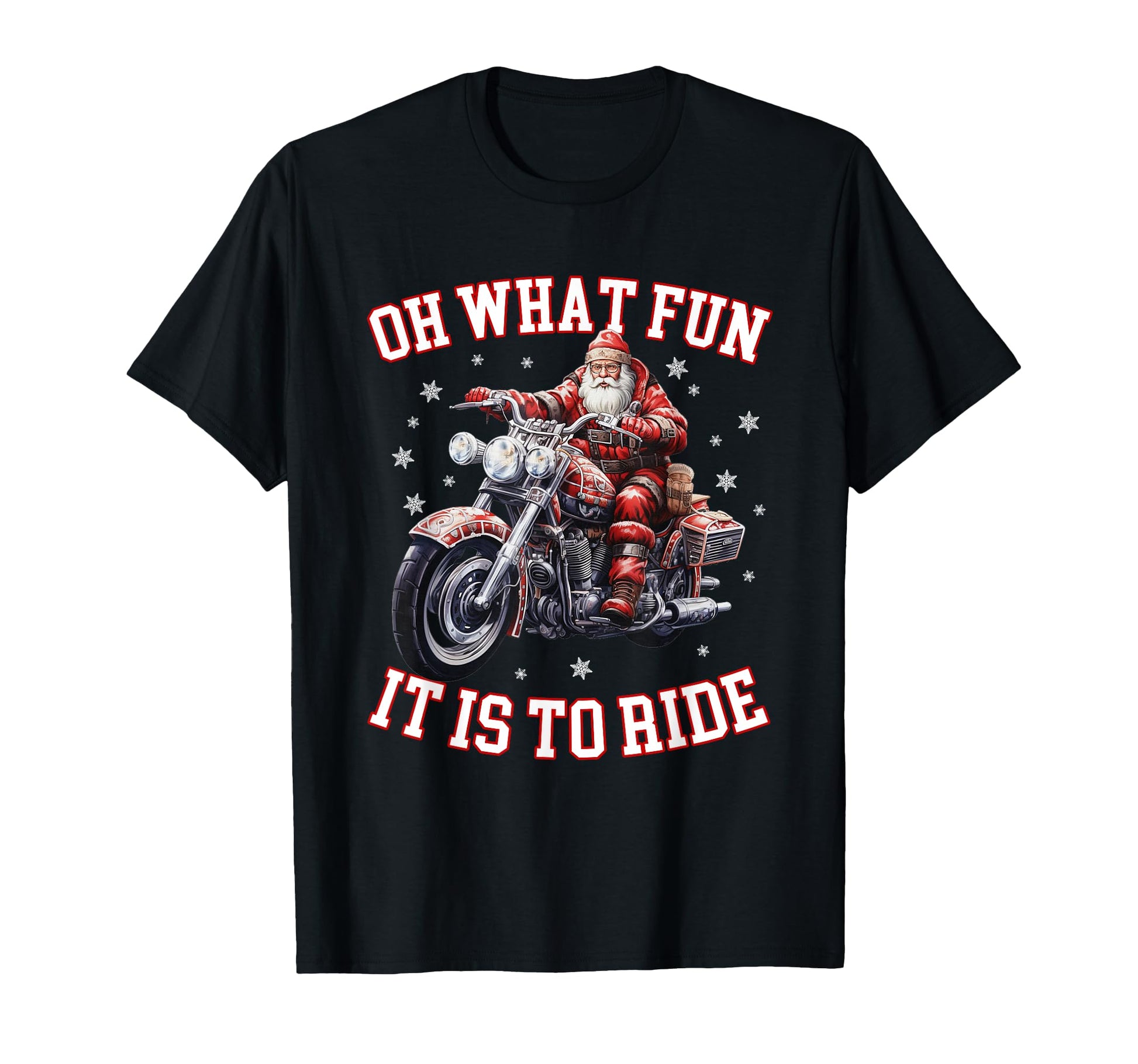Funny Motorcycle Biker Santa Dad T-Shirt - Casual Everyday Wear Unisex - T-Shirt, Sweatshirt, Hoodie