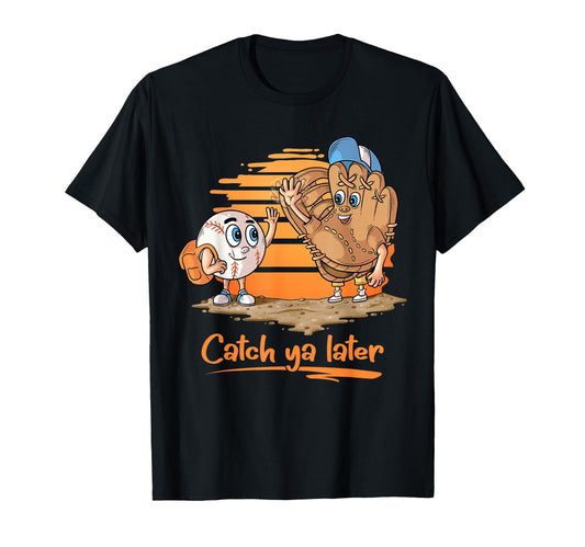 Catch Ya Later Cartoon Baseball Glove T-Shirt - Unique Graphic for Adults - T-Shirt, Sweatshirt, Hoodie