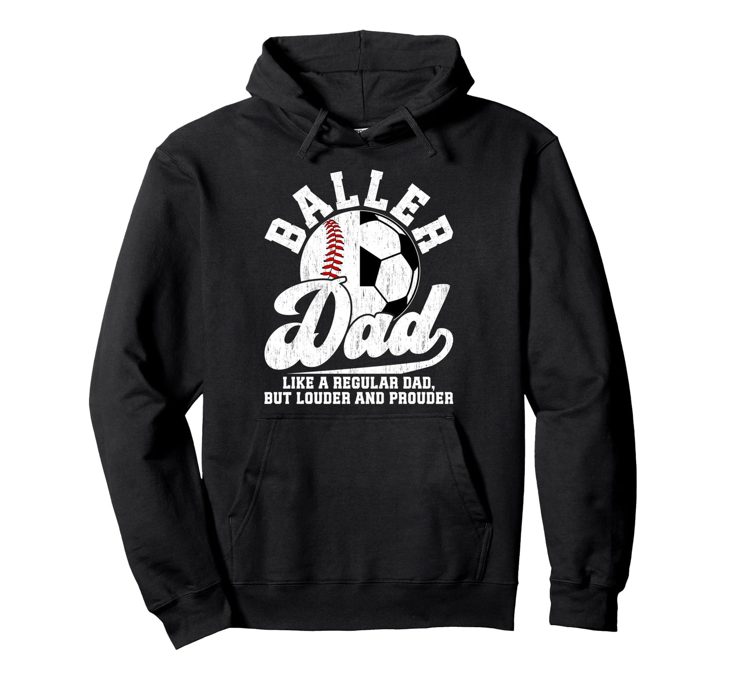 Baller Dad Definition Soccer Baseball Hoodie - Minimalist Print for Adults - T-Shirt, Sweatshirt, Hoodie