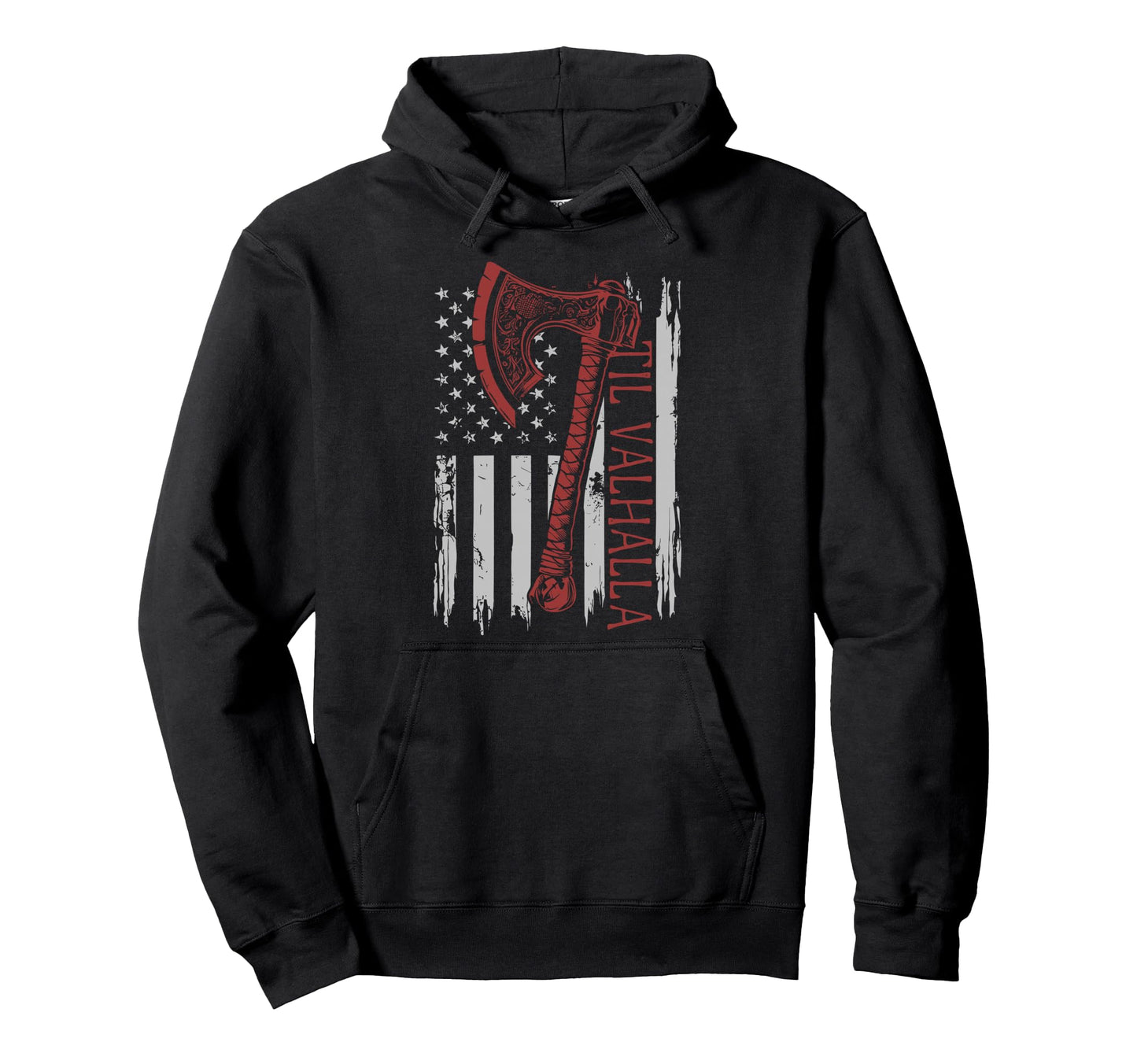 Til Valhalla Proud Veteran Us Hoodie - Casual Everyday Wear Men Women - T-Shirt, Sweatshirt, Hoodie