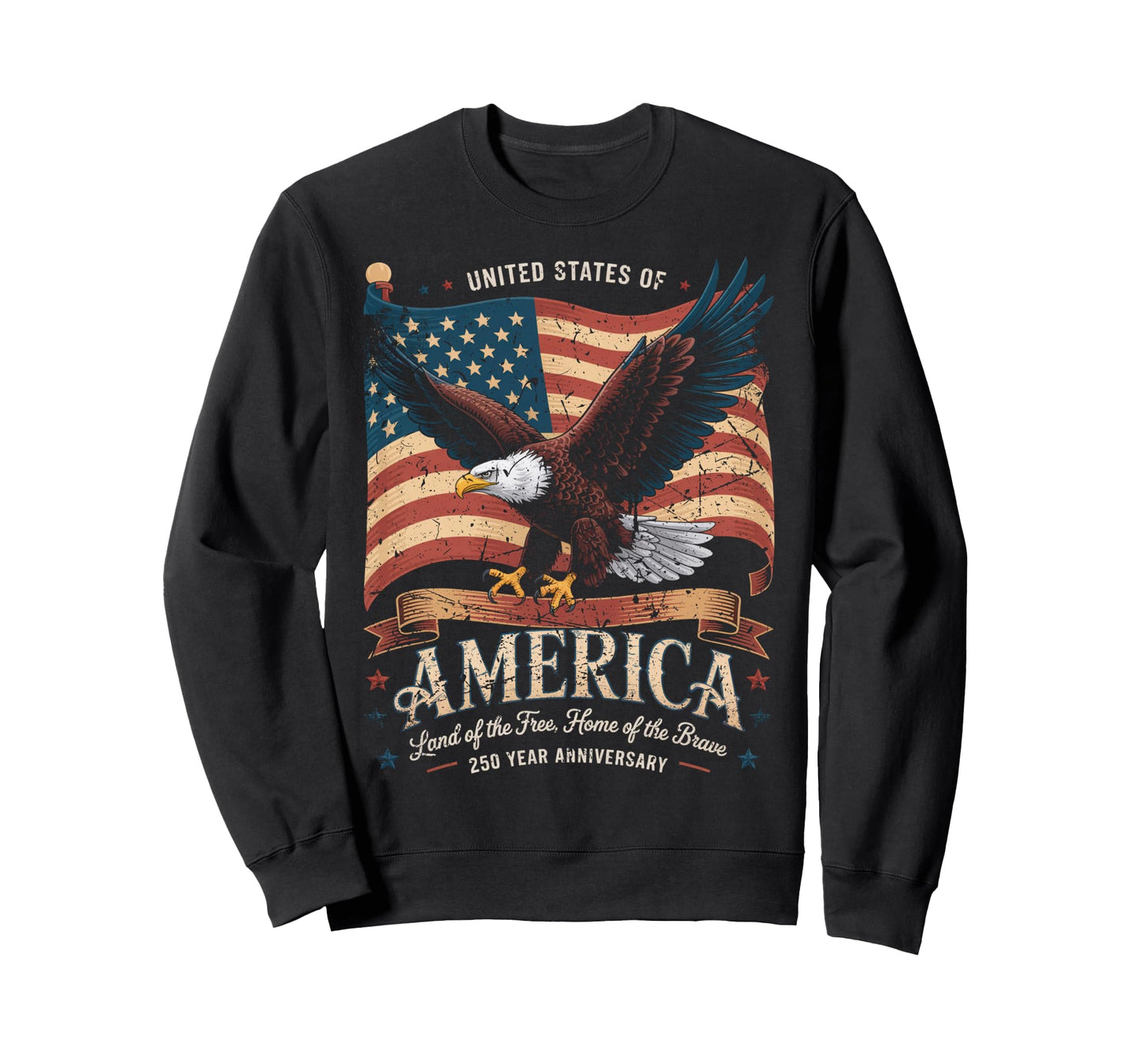 United States Anniversary American Flag T-Shirt - Graphic Print for Adults - T-Shirt, Sweatshirt, Hoodie