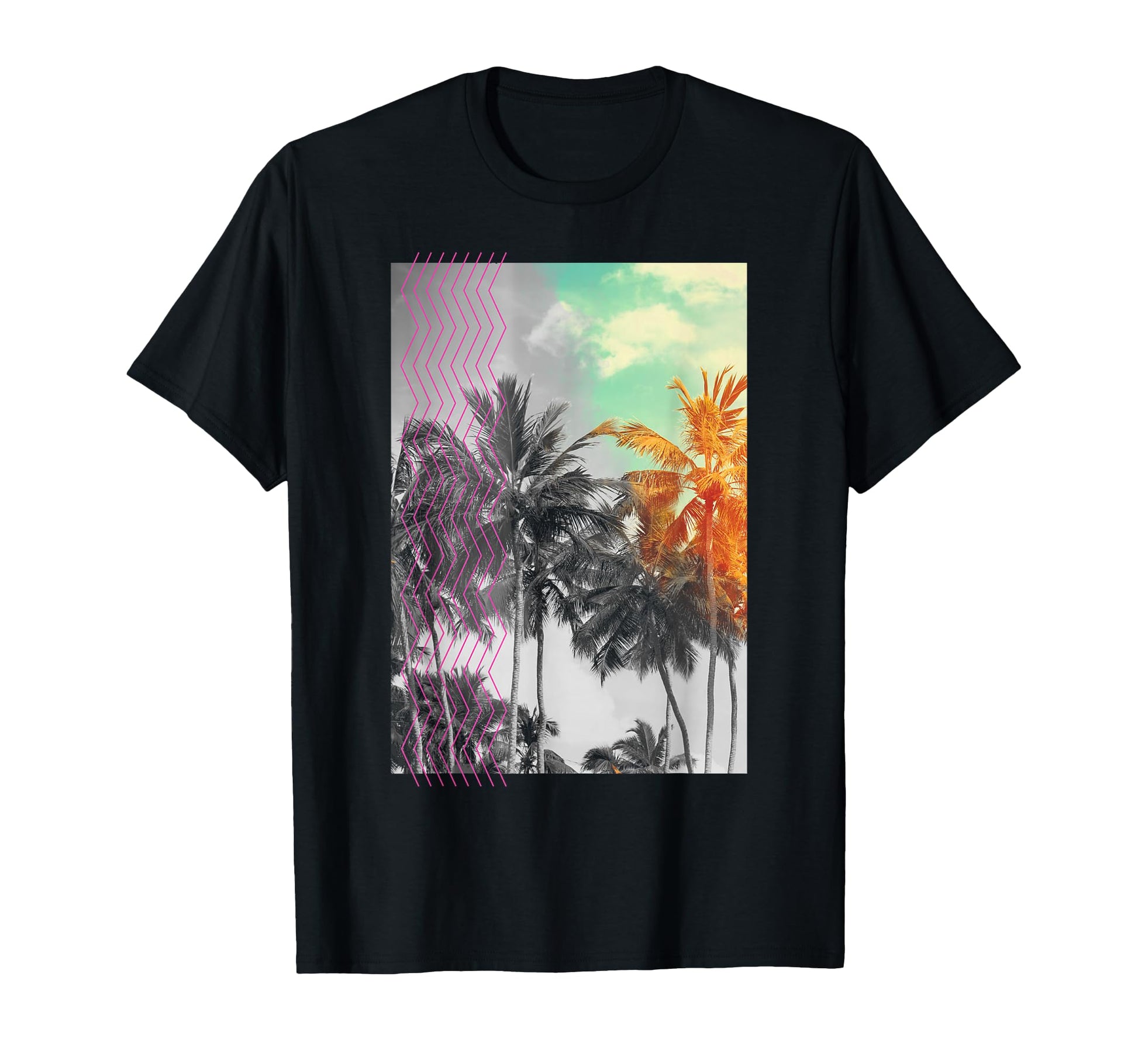 Trendy Palm Tree Colour Pop Beach T-Shirt - Trendy Graphic Men Women - T-Shirt, Sweatshirt, Hoodie