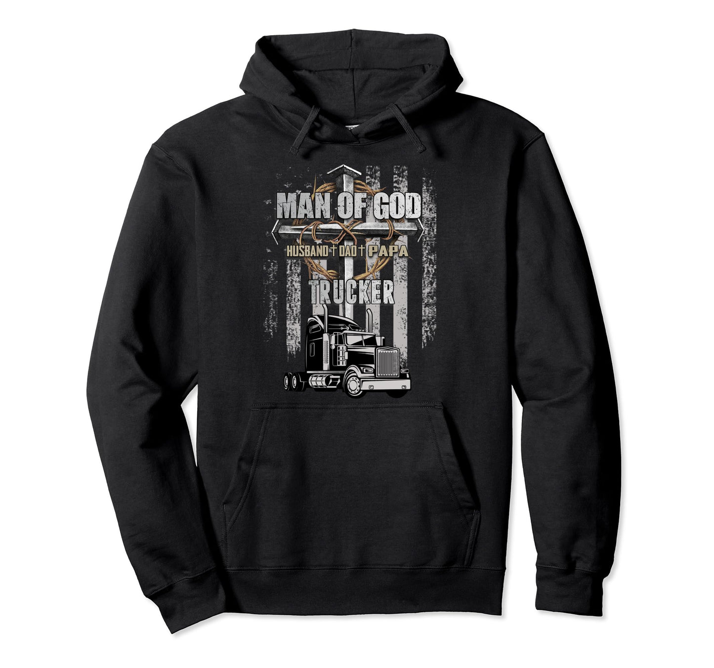 God Husband Dad Papa Trucker Christian Hoodie - Minimalist Print Men Women - T-Shirt, Sweatshirt, Hoodie