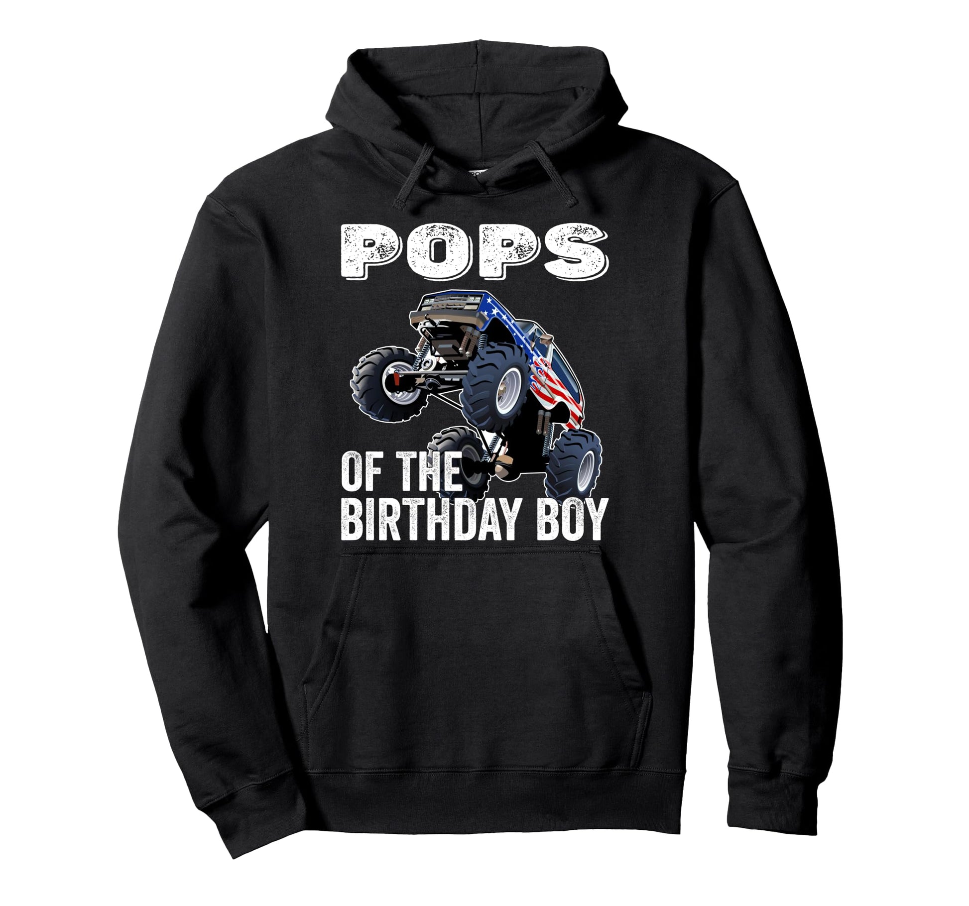 Pops Birthday Monster Truck Hoodie - Fun Novelty Design for Adults - T-Shirt, Sweatshirt, Hoodie