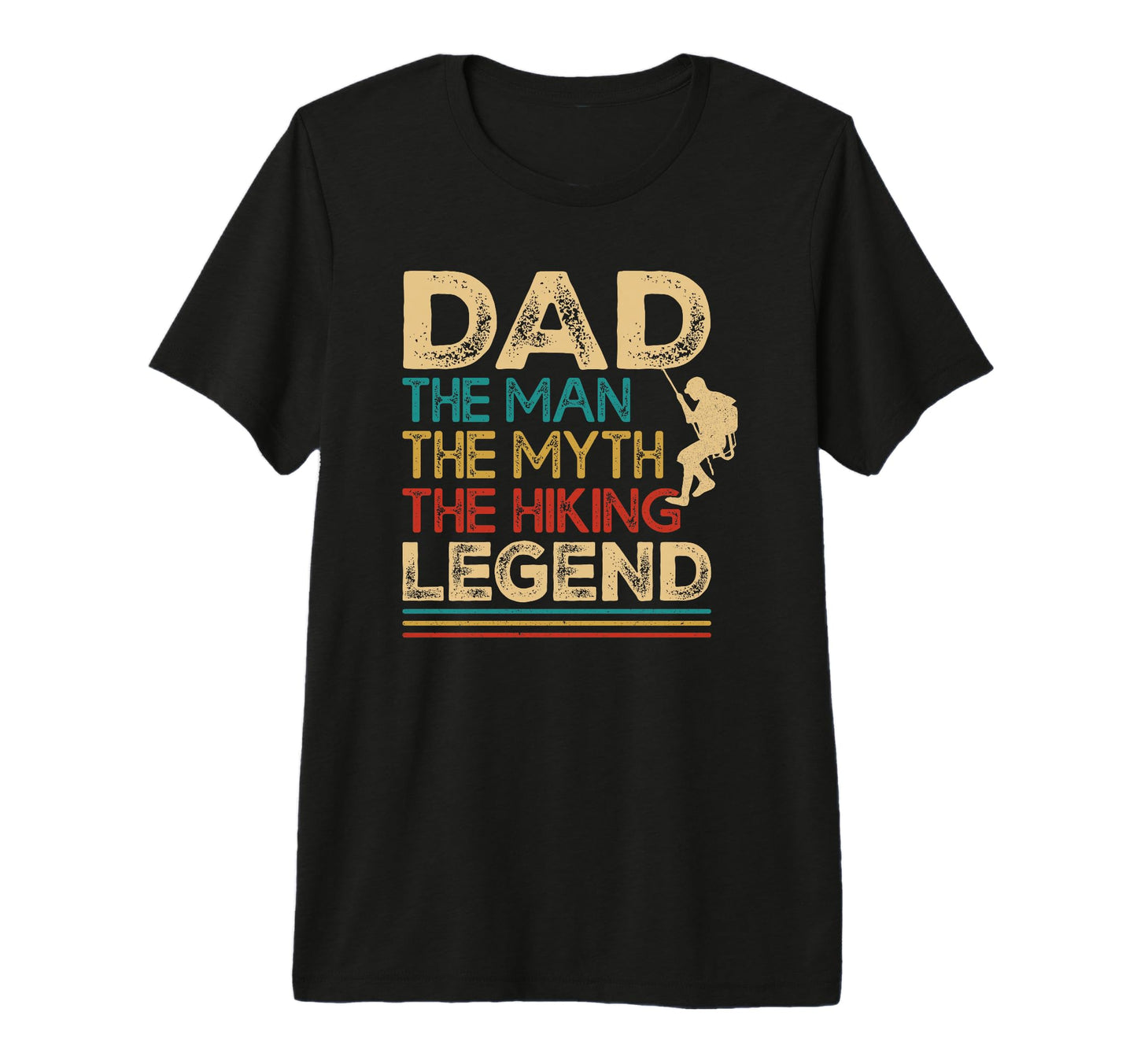 Mens Dad Myth Hiking Legend Dad Tri T-Shirt - Custom Art Print Men Women - T-Shirt, Sweatshirt, Hoodie