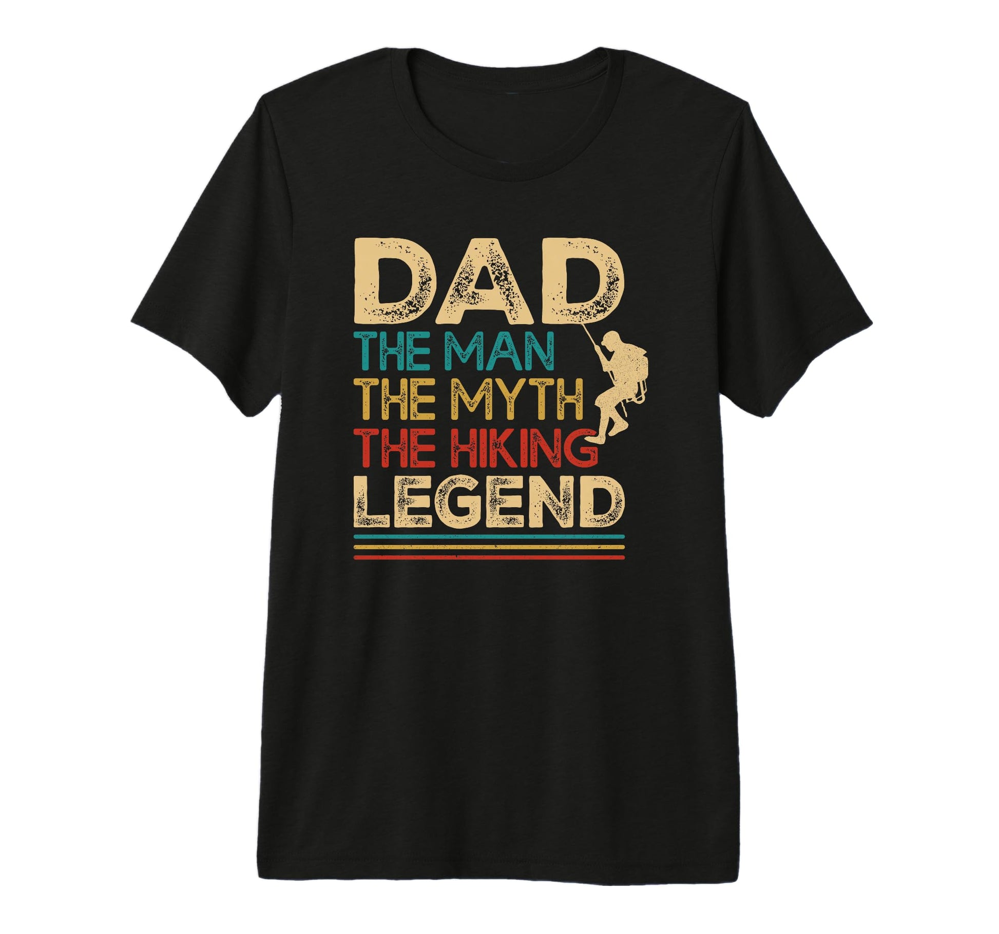 Mens Dad Myth Hiking Legend Dad Tri T-Shirt - Custom Art Print Men Women - T-Shirt, Sweatshirt, Hoodie