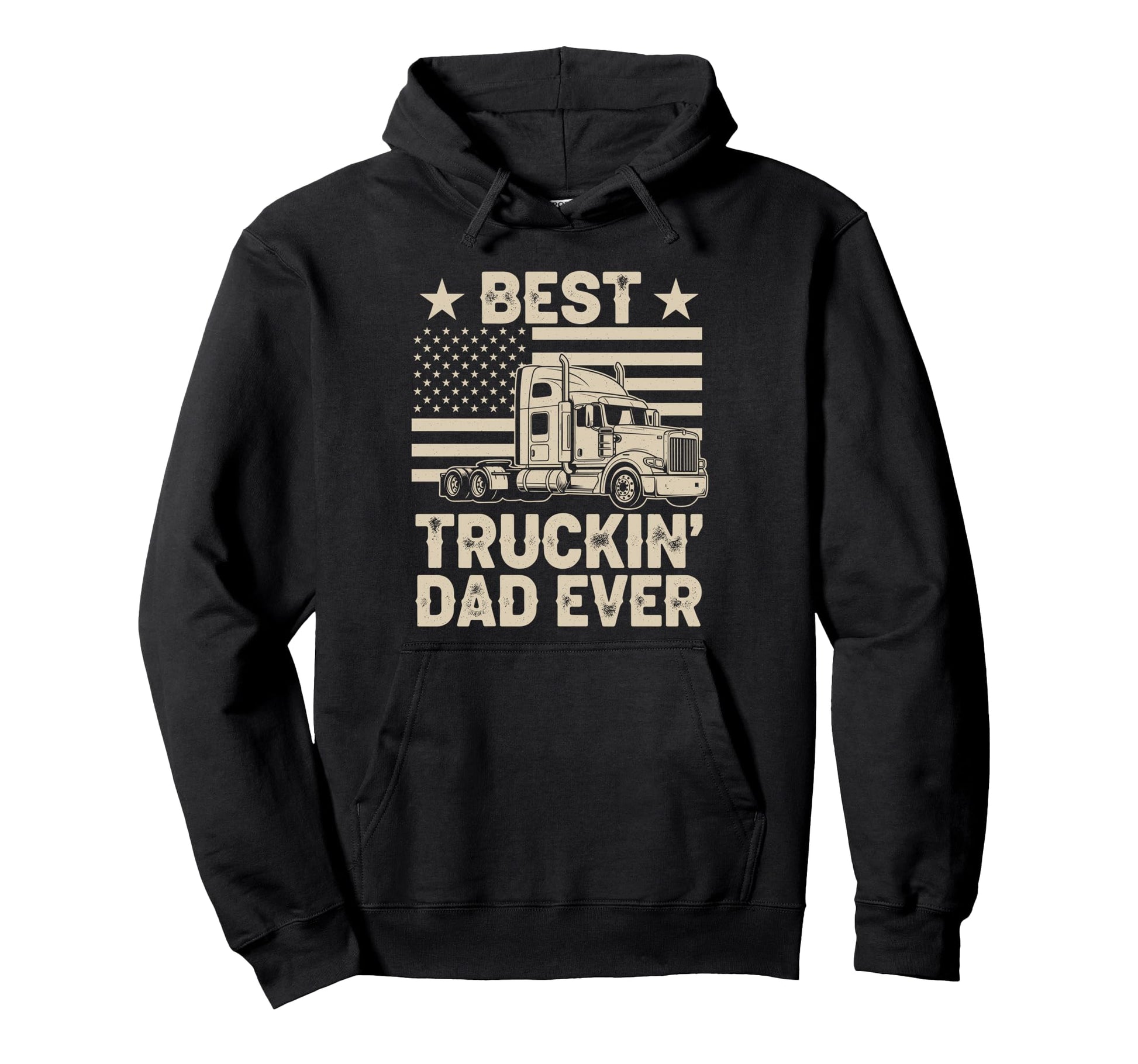 Best Truckin Dad Ever Funny Truck Hoodie - Unique Graphic for Adults - T-Shirt, Sweatshirt, Hoodie