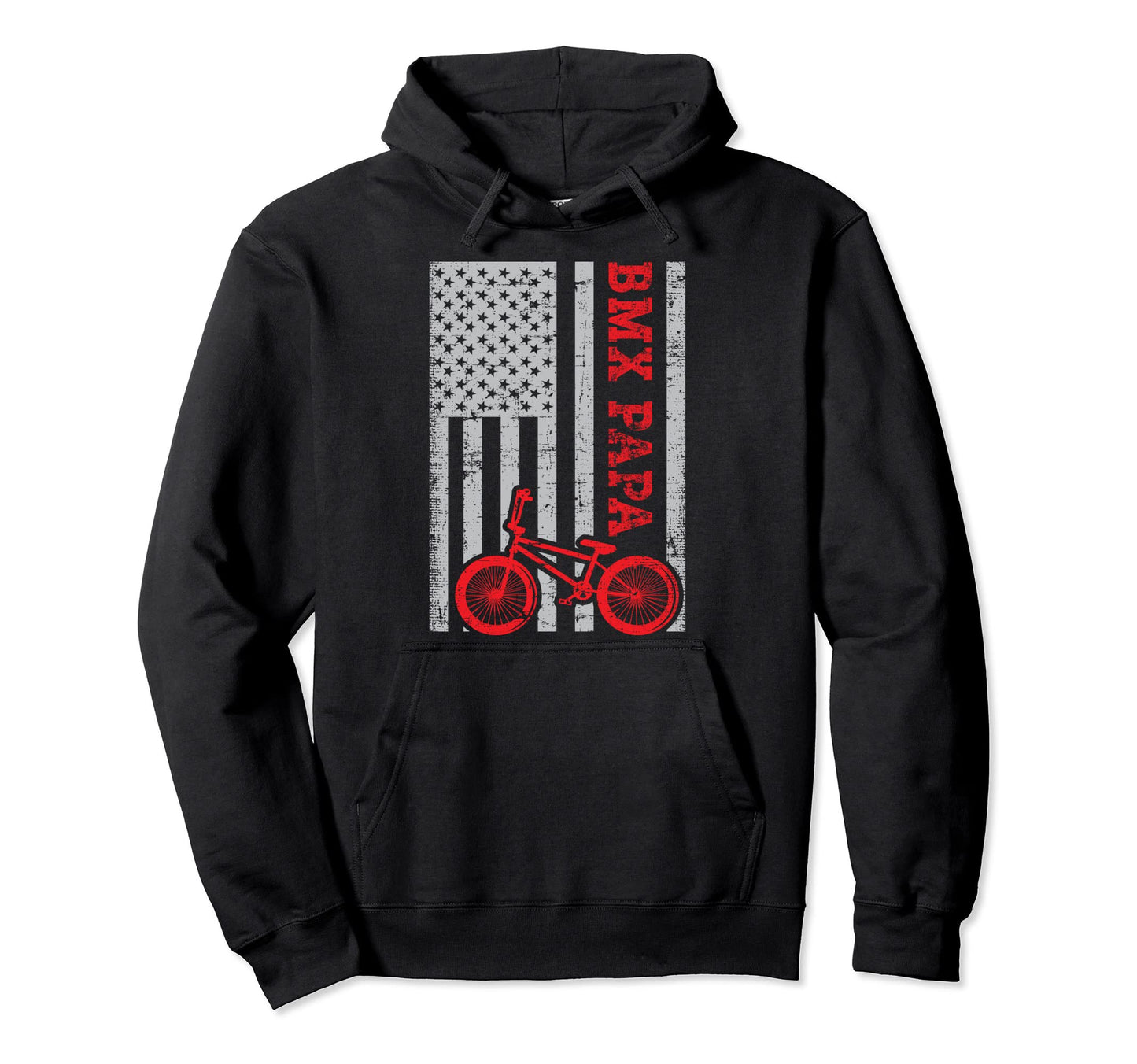 American Flag Bmx Biking Papa Cycling Bmx Hoodie - Trendy Graphic Unisex - T-Shirt, Sweatshirt, Hoodie